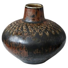 Einzigartige Vase aus Steingut von Carl-Harry Stalhane, Rorstrand, Schweden, 1960er Jahre