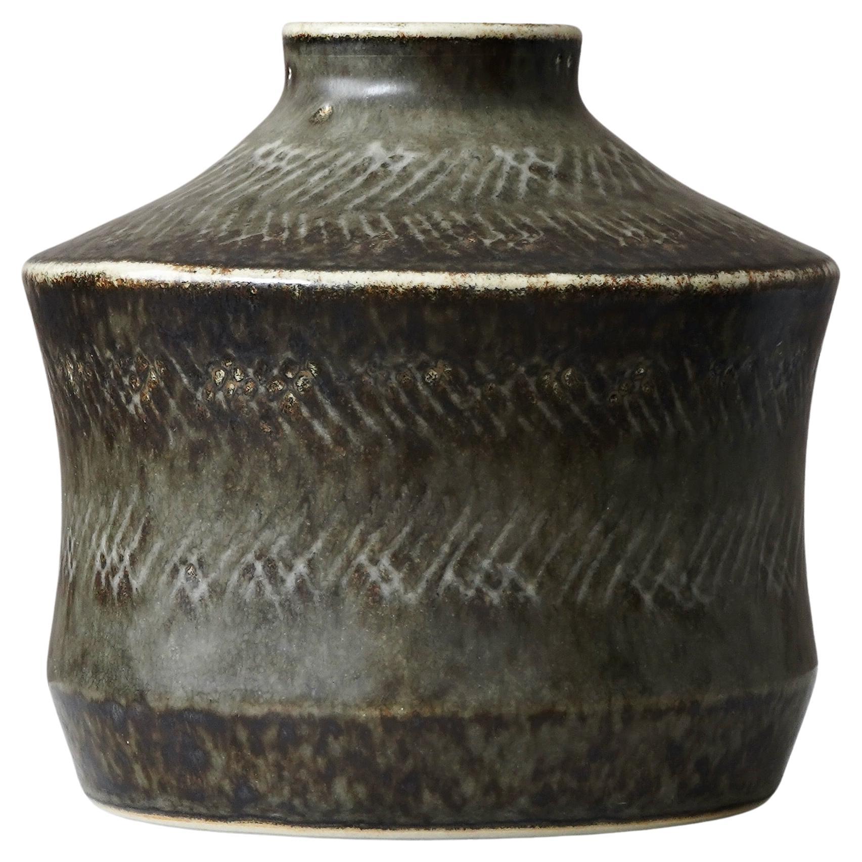 Vaso unico in gres di Carl-Harry Stalhane, Rorstrand, Svezia, anni '60