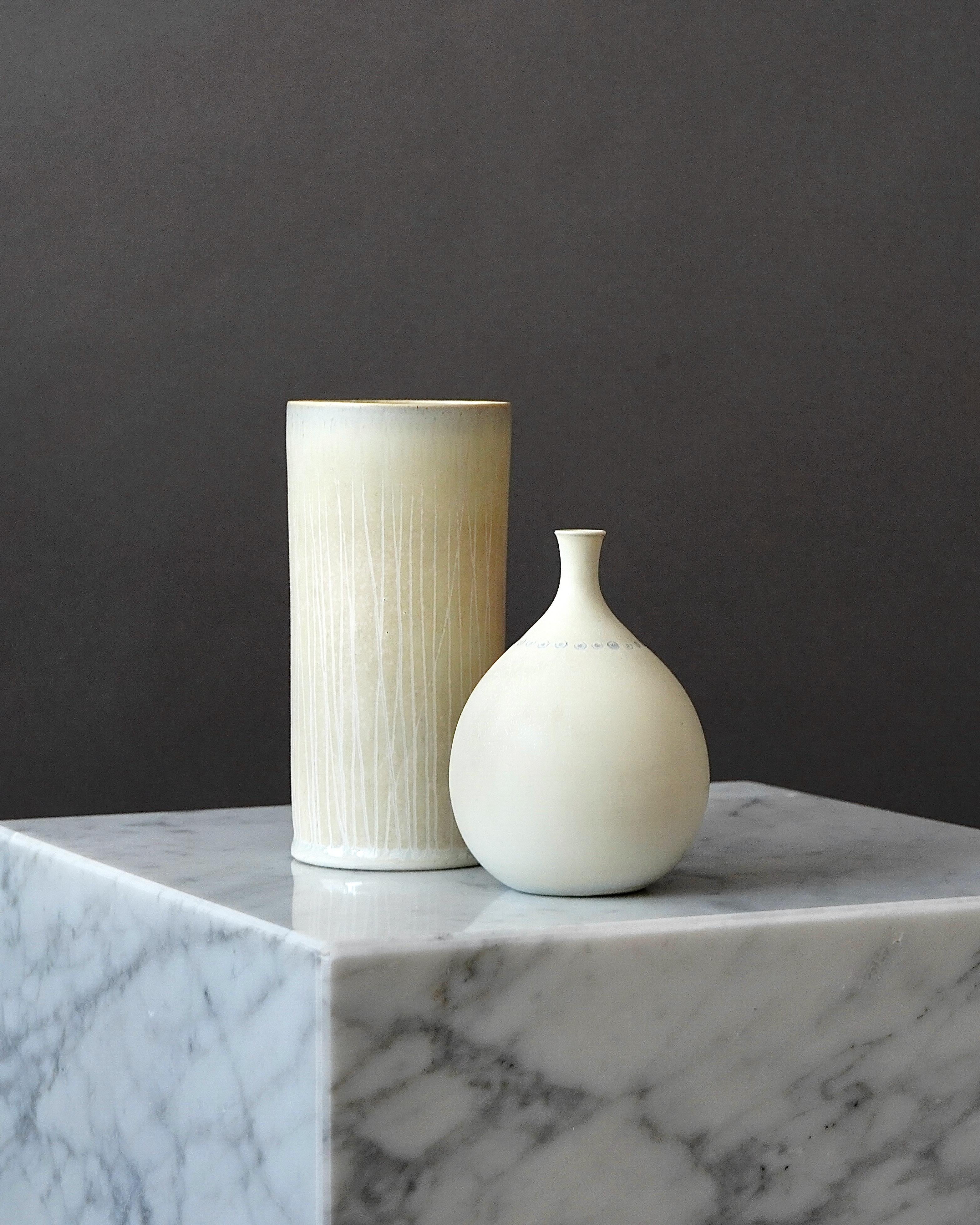 Ceramic Unique Stoneware Vase by Stig Lindberg for Gustavsberg Studio, Sweden, 1960 For Sale