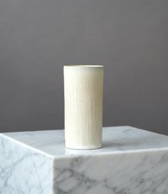 Unique White Stoneware Vase by Stig Lindberg. Gustavsberg Studio, Sweden 1960s