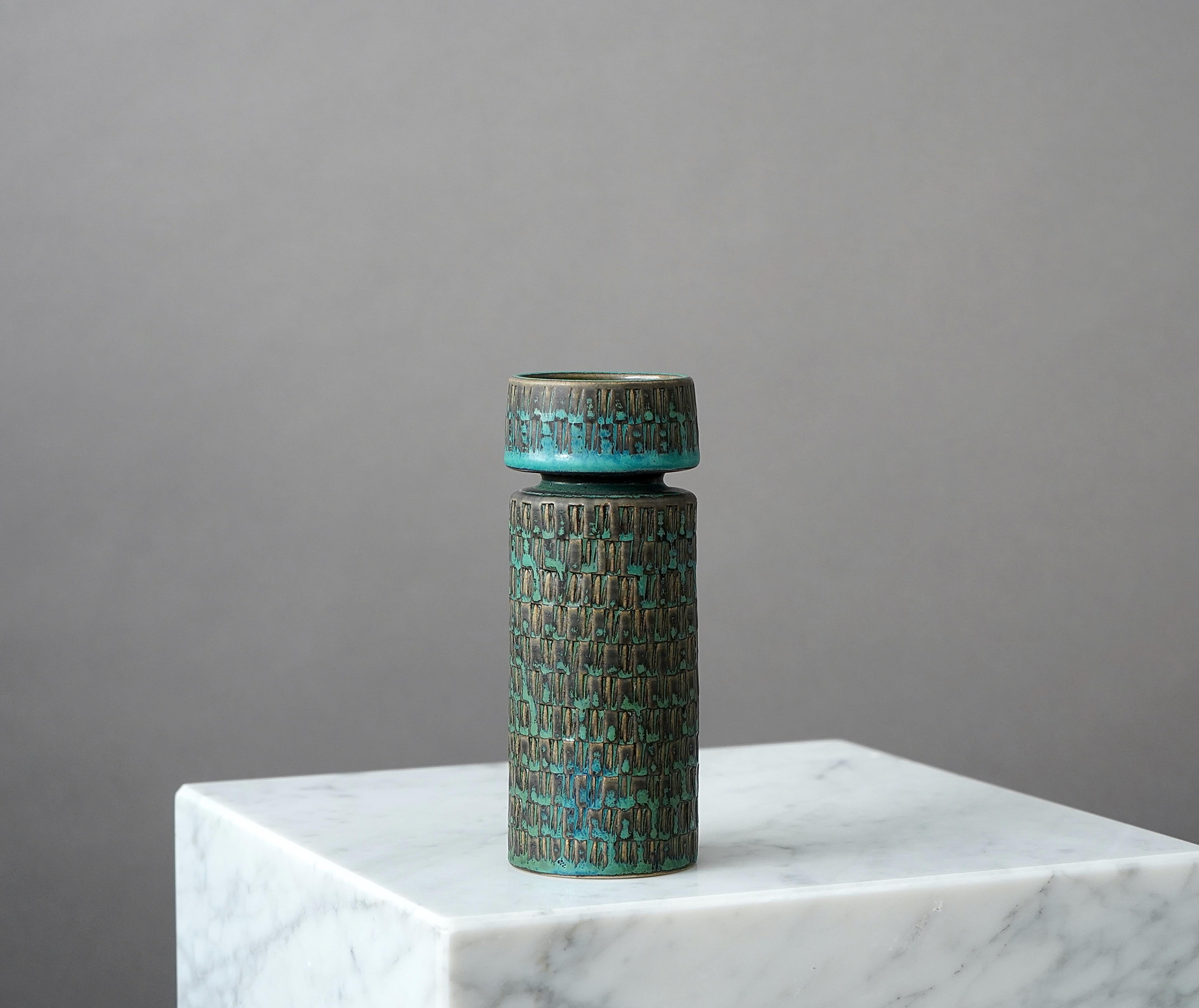 20th Century Unique Stoneware Vase by Stig Lindberg for Gustavsberg Studio, Sweden, 1962 For Sale
