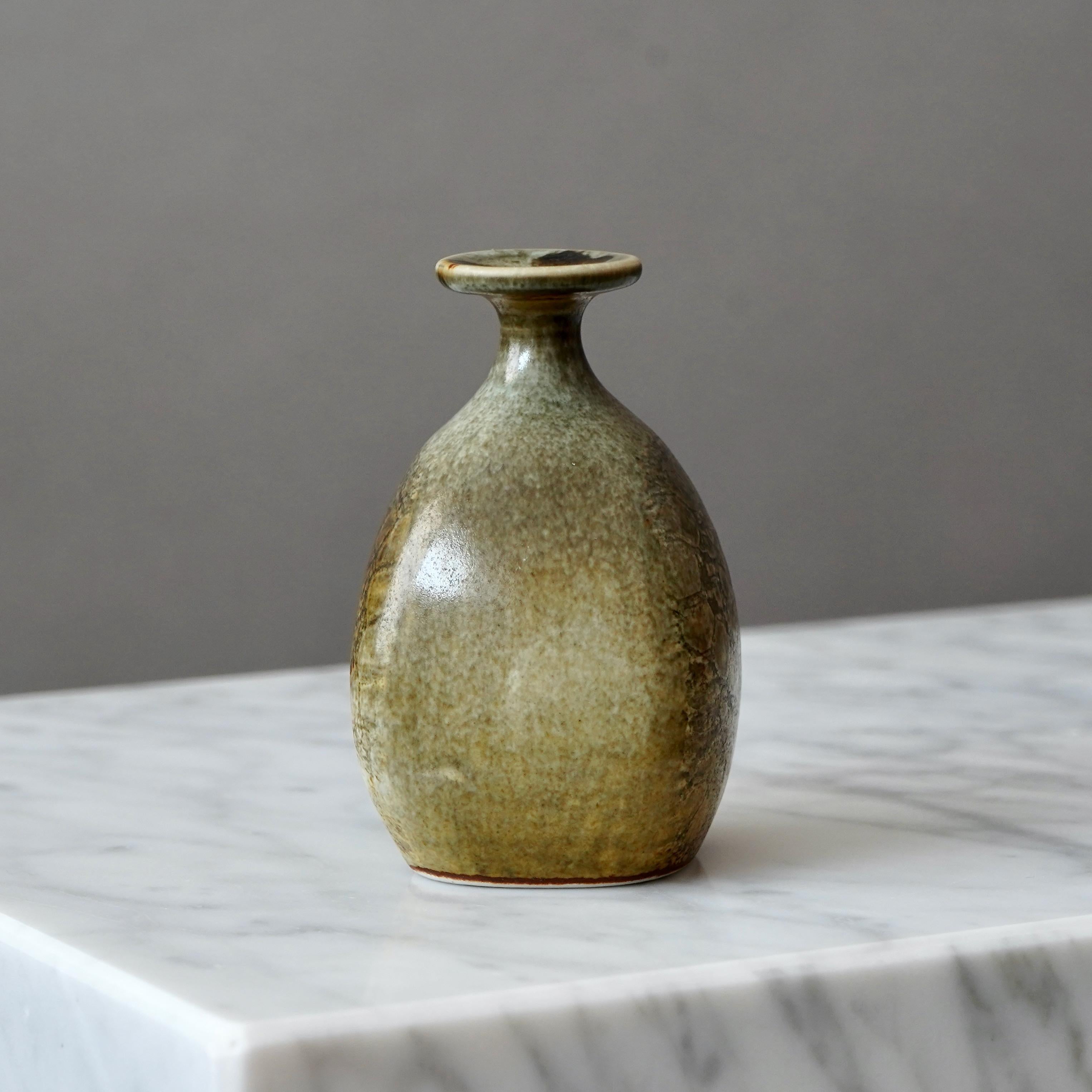 Céramique Vase en grès unique de Stig Lindberg pour Gustavsberg Studio, Suède, 1976 en vente