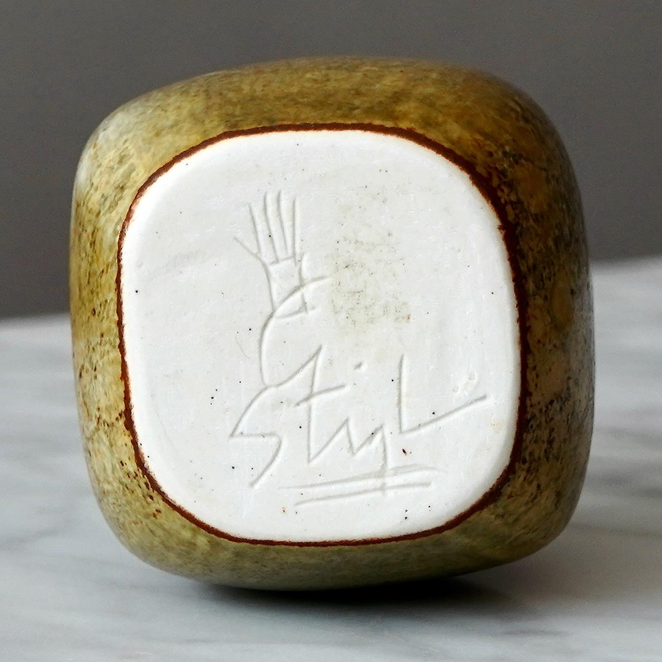 Vase en grès unique de Stig Lindberg pour Gustavsberg Studio, Suède, 1976 en vente 1