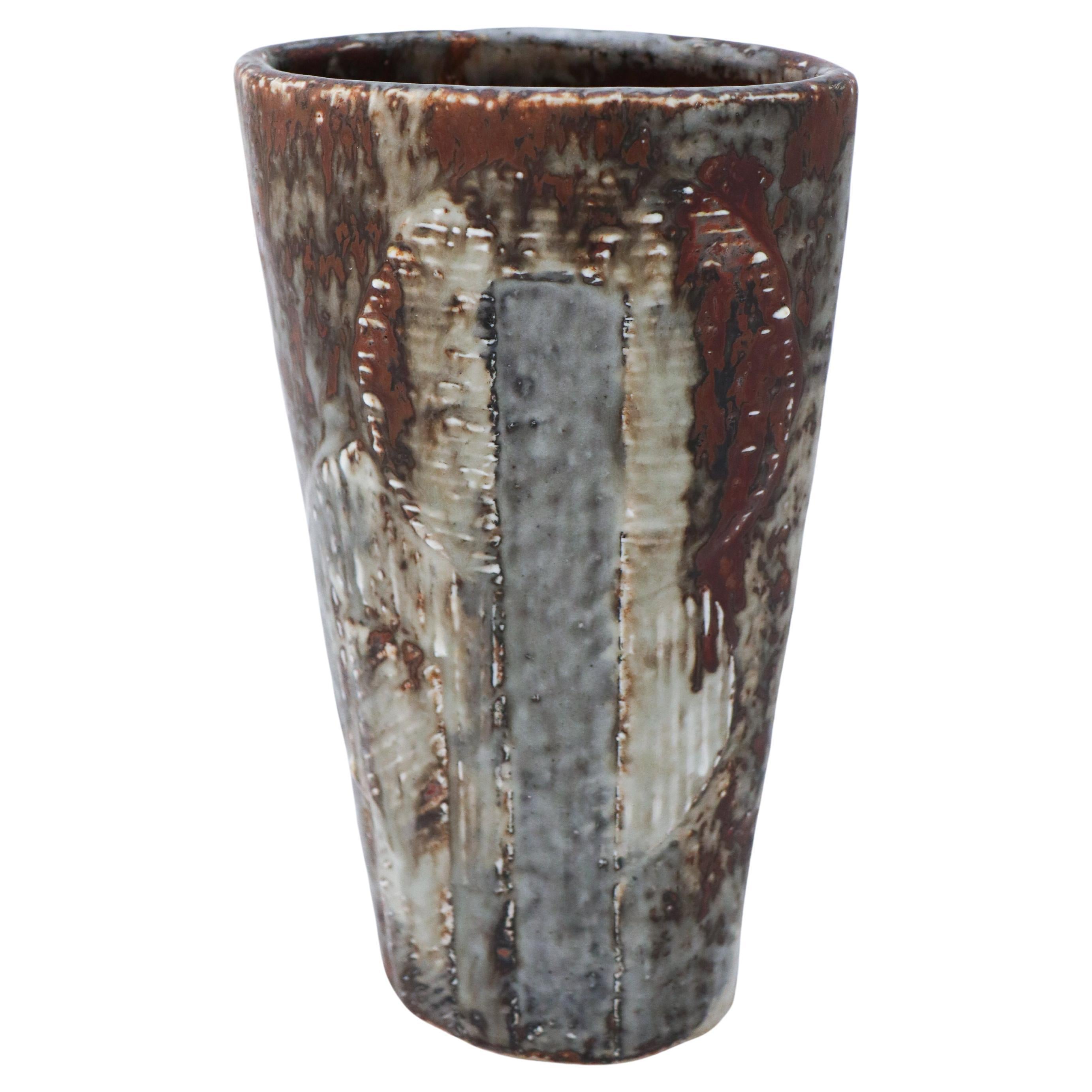 Unique Stoneware Vase Carl-Harry Stålhane Rörstrand, Midcentury Vintage
