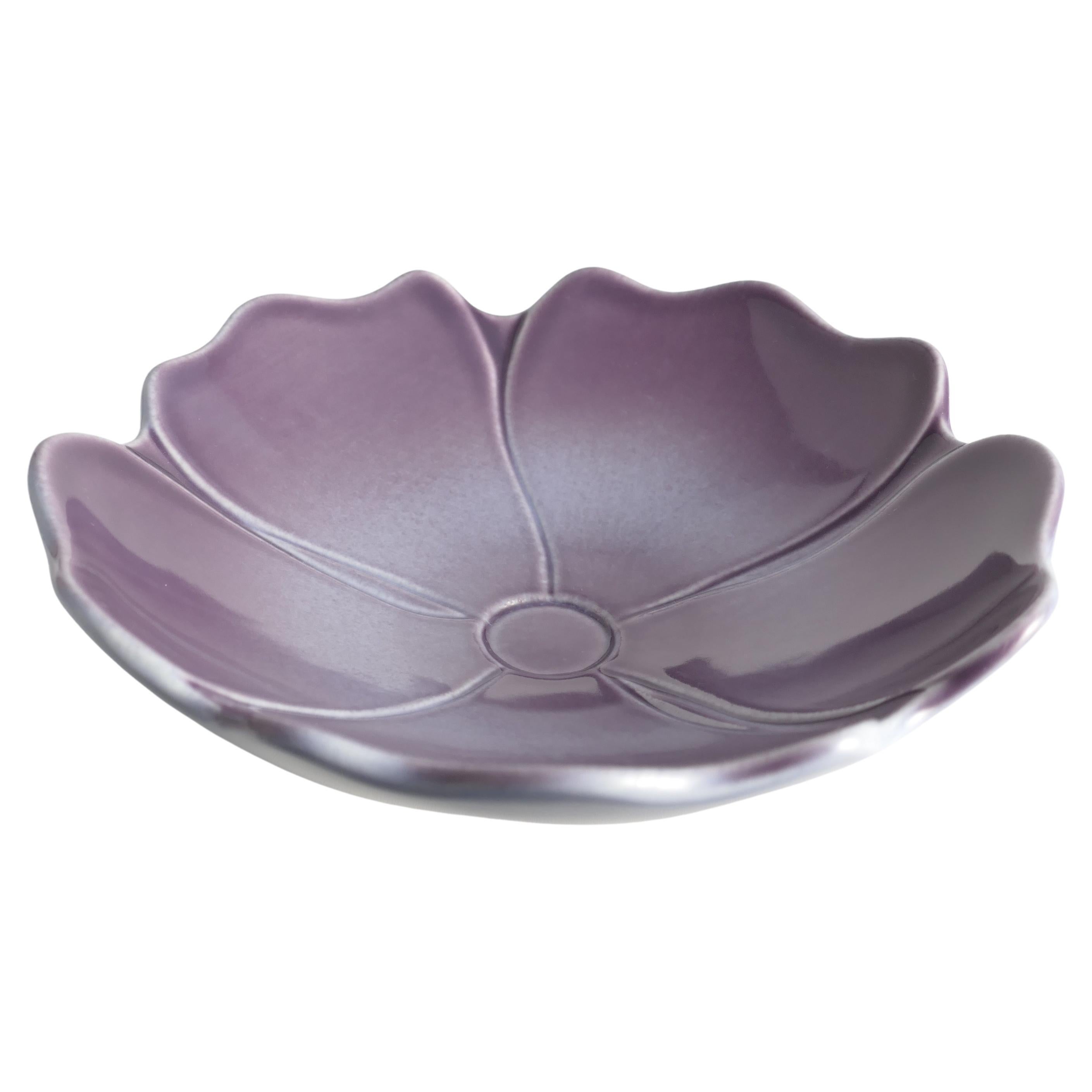Einzigartige violette Schale aus Steinzeug von Margareta Hennix für Gustavsberg Studio, 1970er Jahre (Glasiert) im Angebot