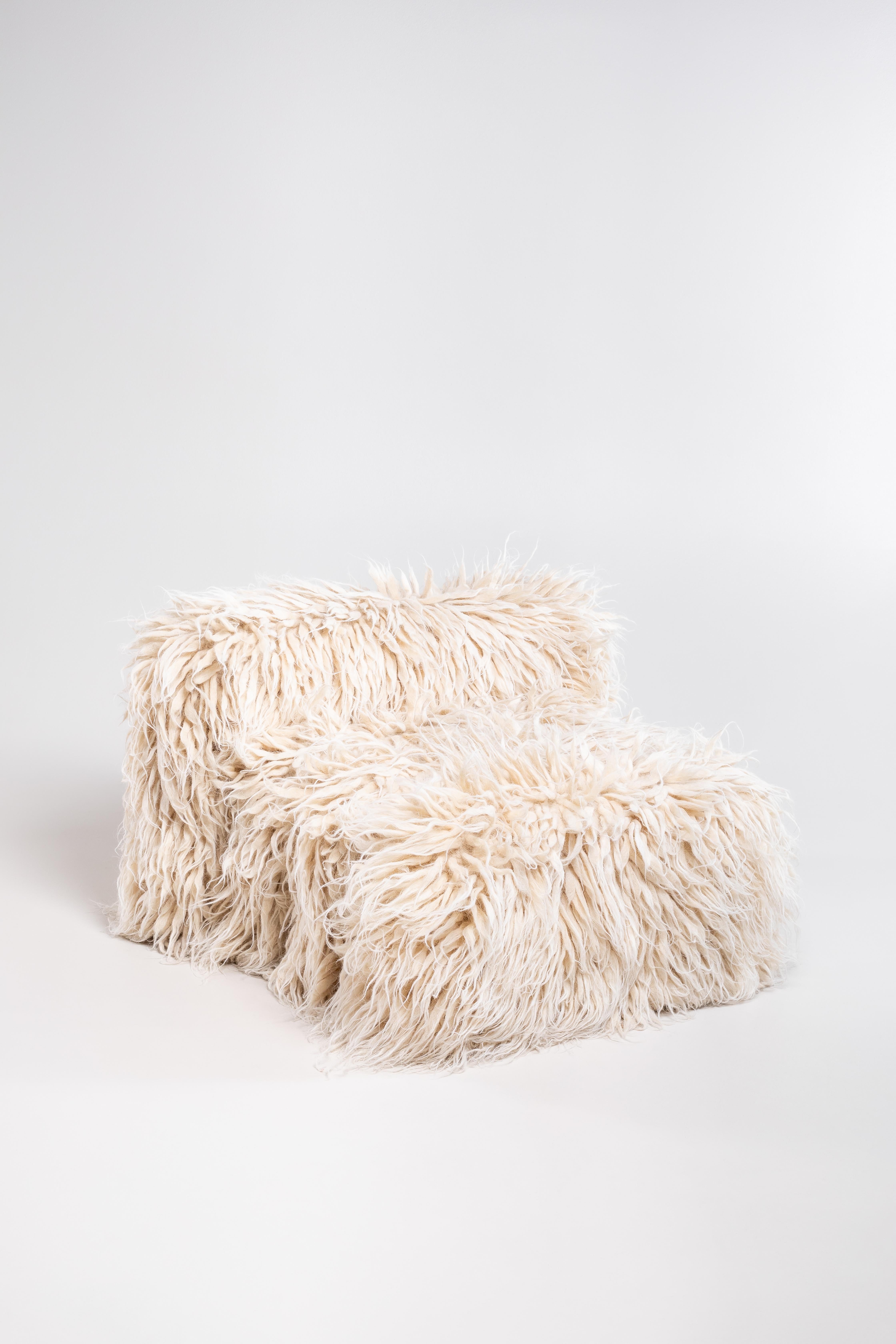 Unique Armchair Puffa m4 by Kint
Designed by Rostyslav Sorokovy
Dimensions:  1050 W x 850 D x 730 H cm
Materials:Plywood, Foam, Natural Wool, 
Softness - medium

Available in Beige, Gray, Light Gray, Natural Black, Natural White, Warm Gray.

The