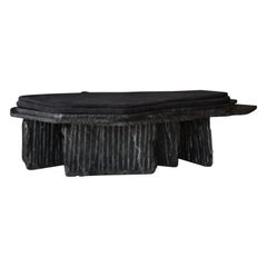 Unique Strata Longated Rectangular Shape Black Stone Day Bed by Andres Monnier