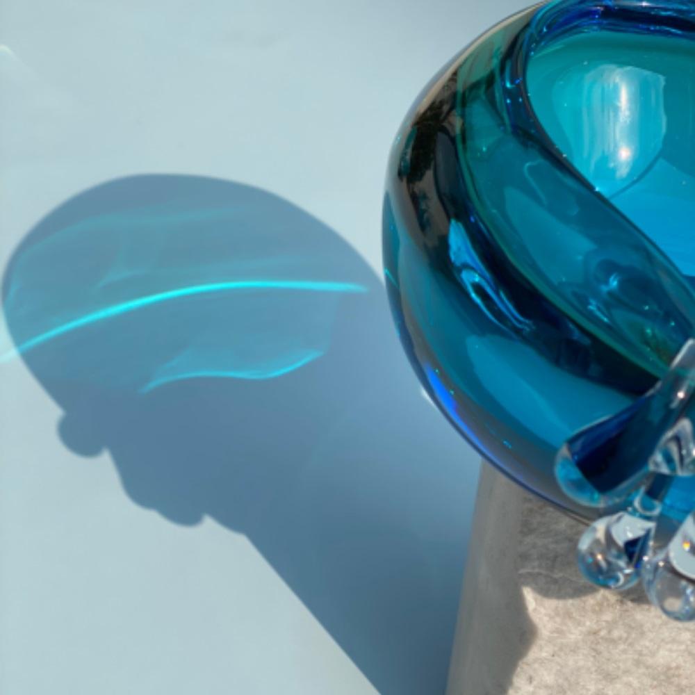 Unique Stravedamento Mouth Blown Murano Glass Centerpiece by Aina Kari Cristal de Murano en venta