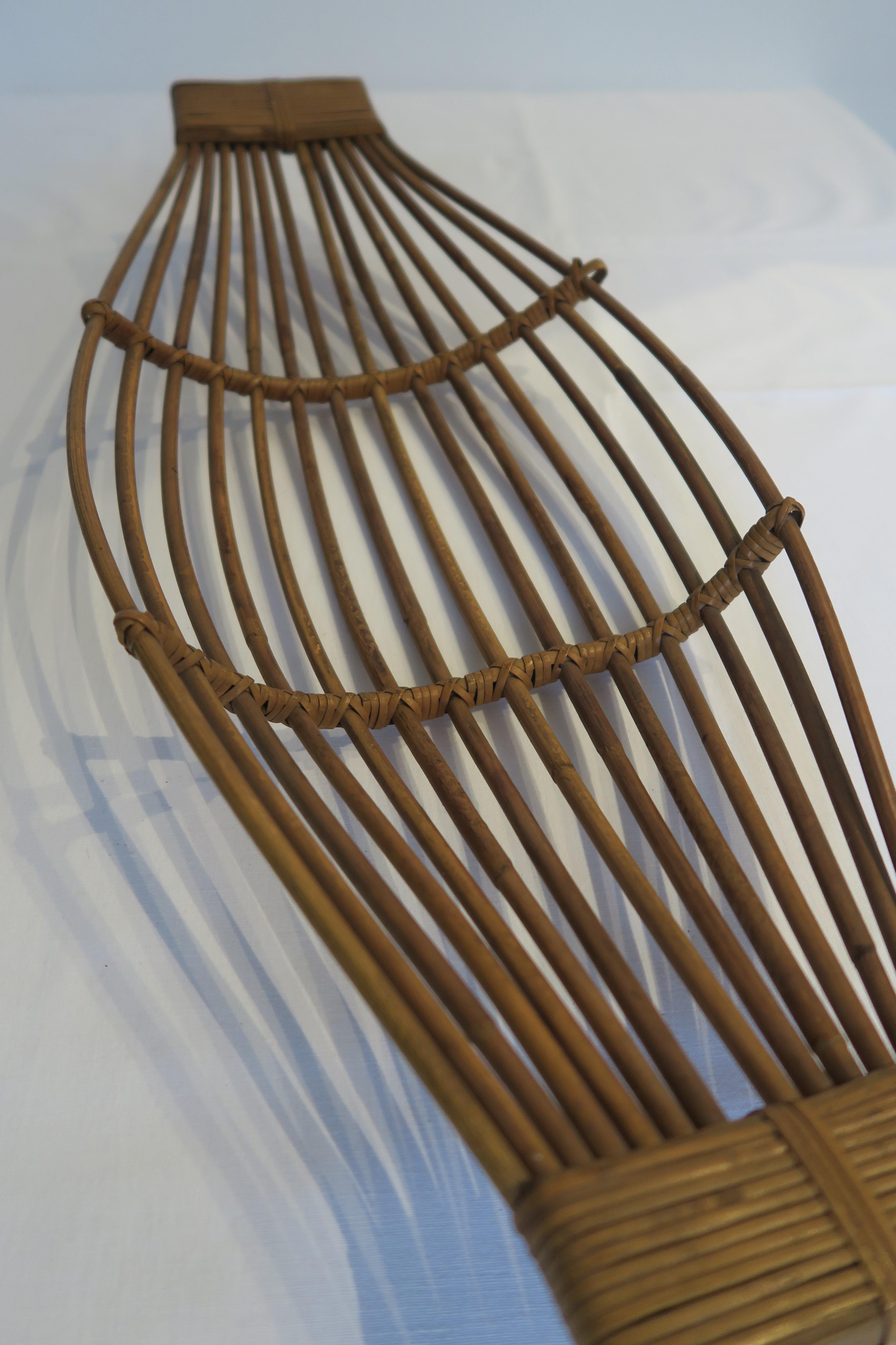 Mid-Century Modern Extra rare Streamlined Fruit Basket Made from Wicker Designed by Carl Auböck