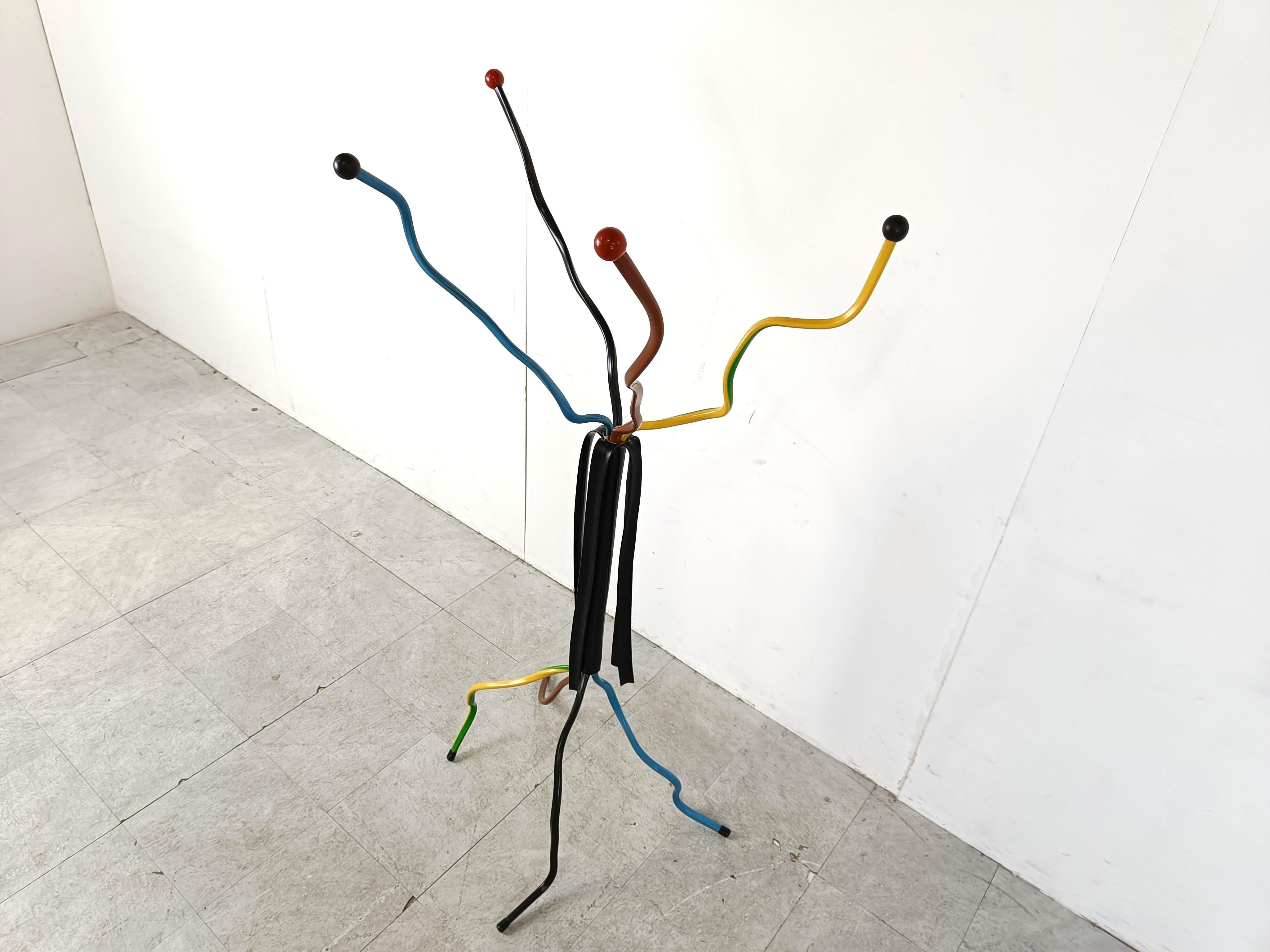 Unique stripped wire coat stand, 1990s For Sale 3