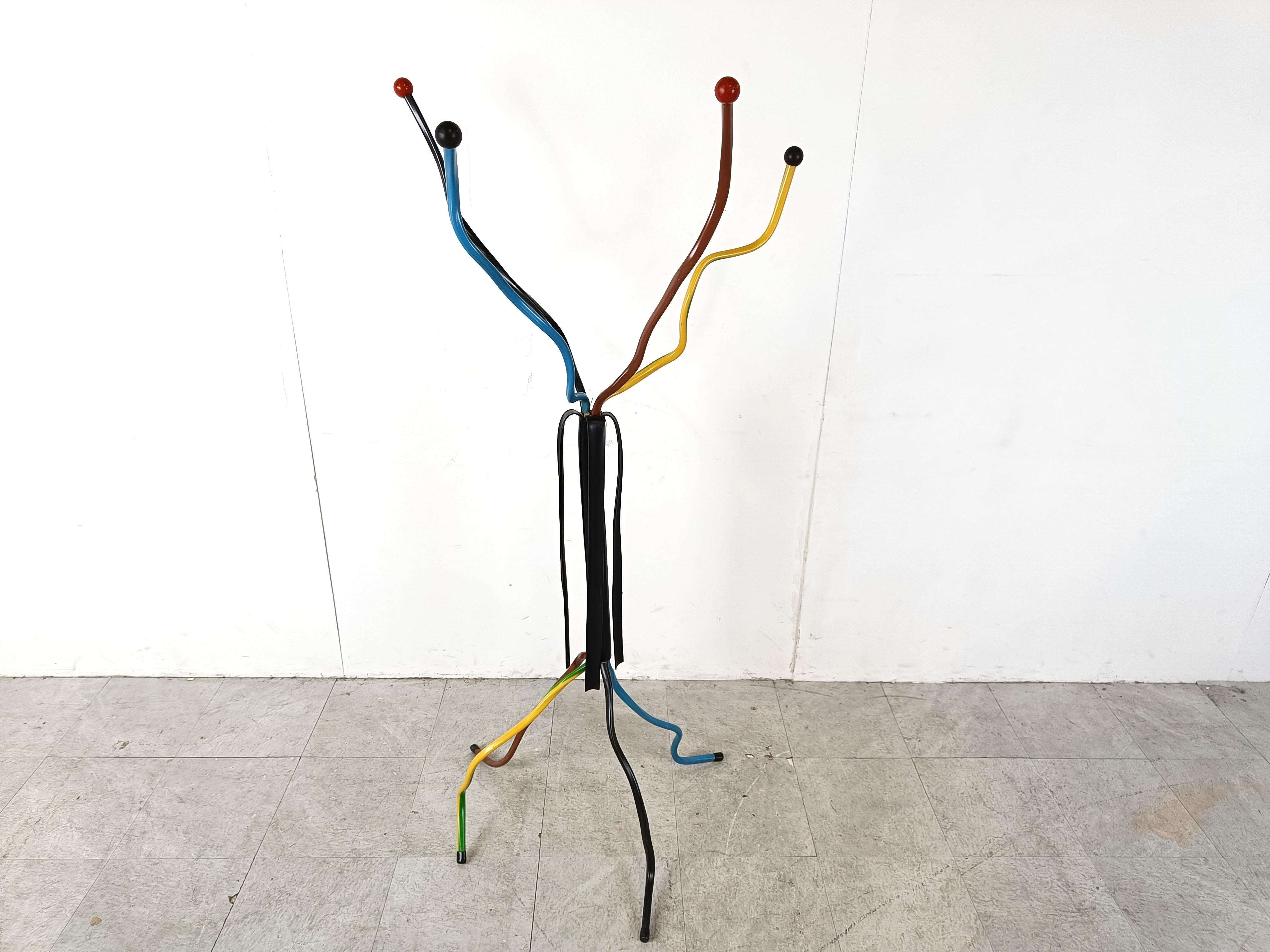 Unique stripped wire coat stand, 1990s In Good Condition For Sale In HEVERLEE, BE