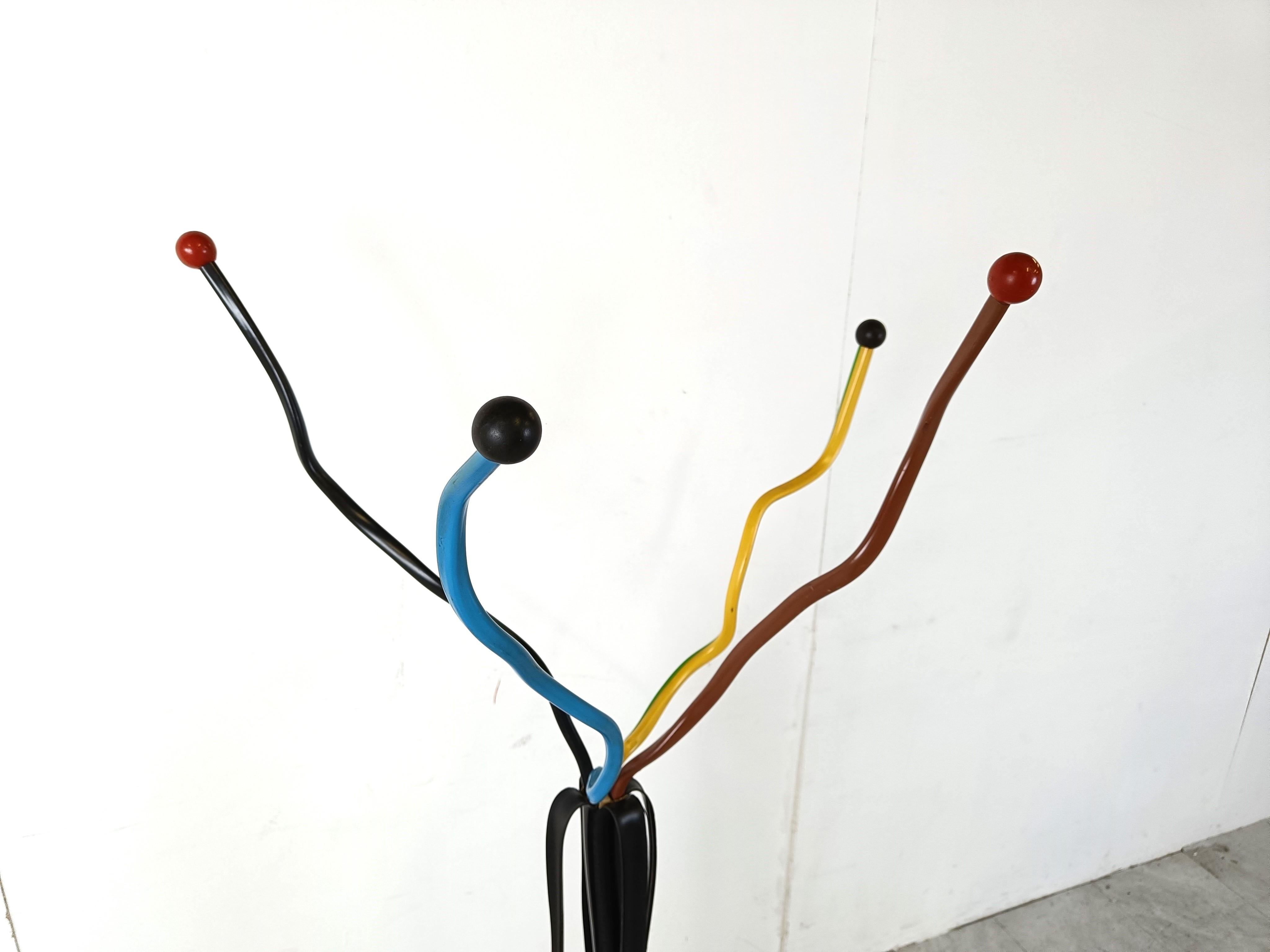 Unique stripped wire coat stand, 1990s For Sale 1