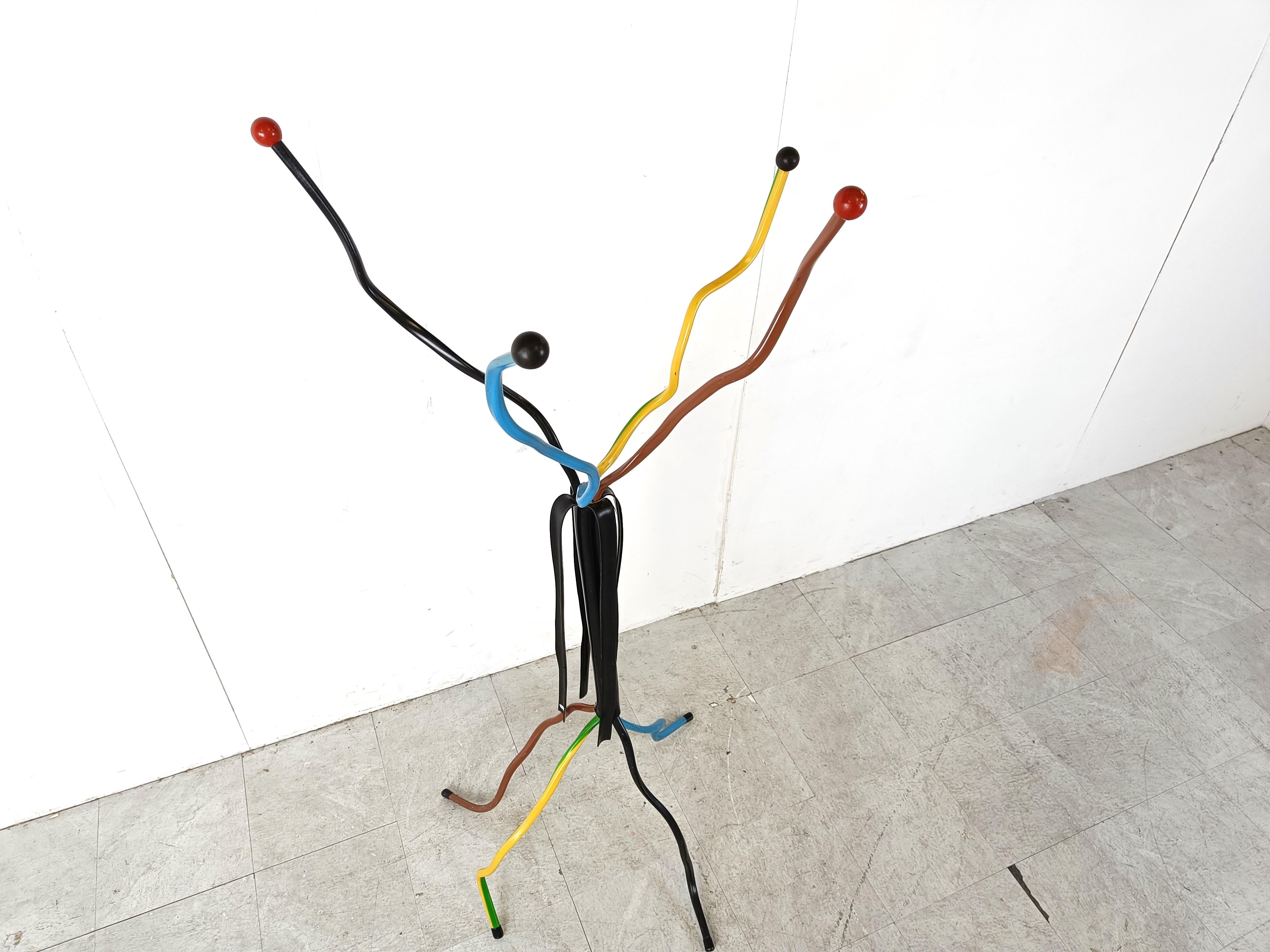 Unique stripped wire coat stand, 1990s For Sale 2