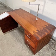 Unique Studio Craft Modernist Rosewood and Teak Doctor's Desk, Circa 1970s