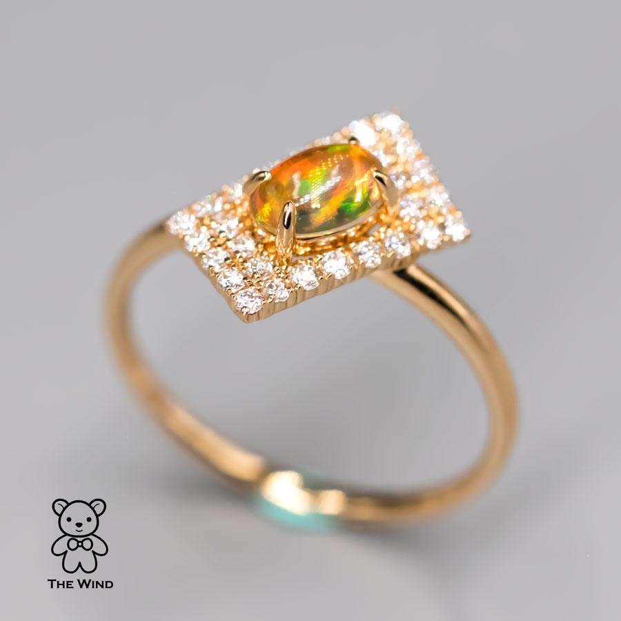 Unique Stylish Mexican Fire Opal Diamond Engagement Ring 18K Yellow Gold.


Free Domestic USPS First Class Shipping! Free Gift Bag or Box with every order!

Opal—the queen of gemstones, is one of the most beautiful gemstones in the world. Every