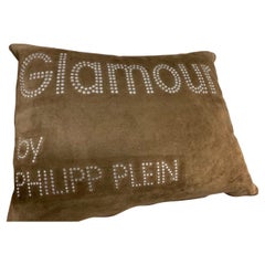 Cuscino decorativo unico in pelle scamosciata di grandi dimensioni Philipp Plein