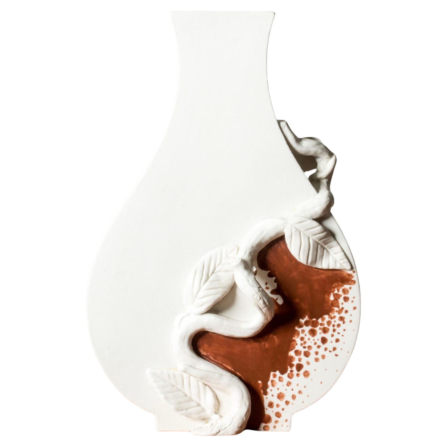 Unique "Surrea" Vase by Wilhelm Kåge, Gustavsberg, Sweden, 1940s For Sale