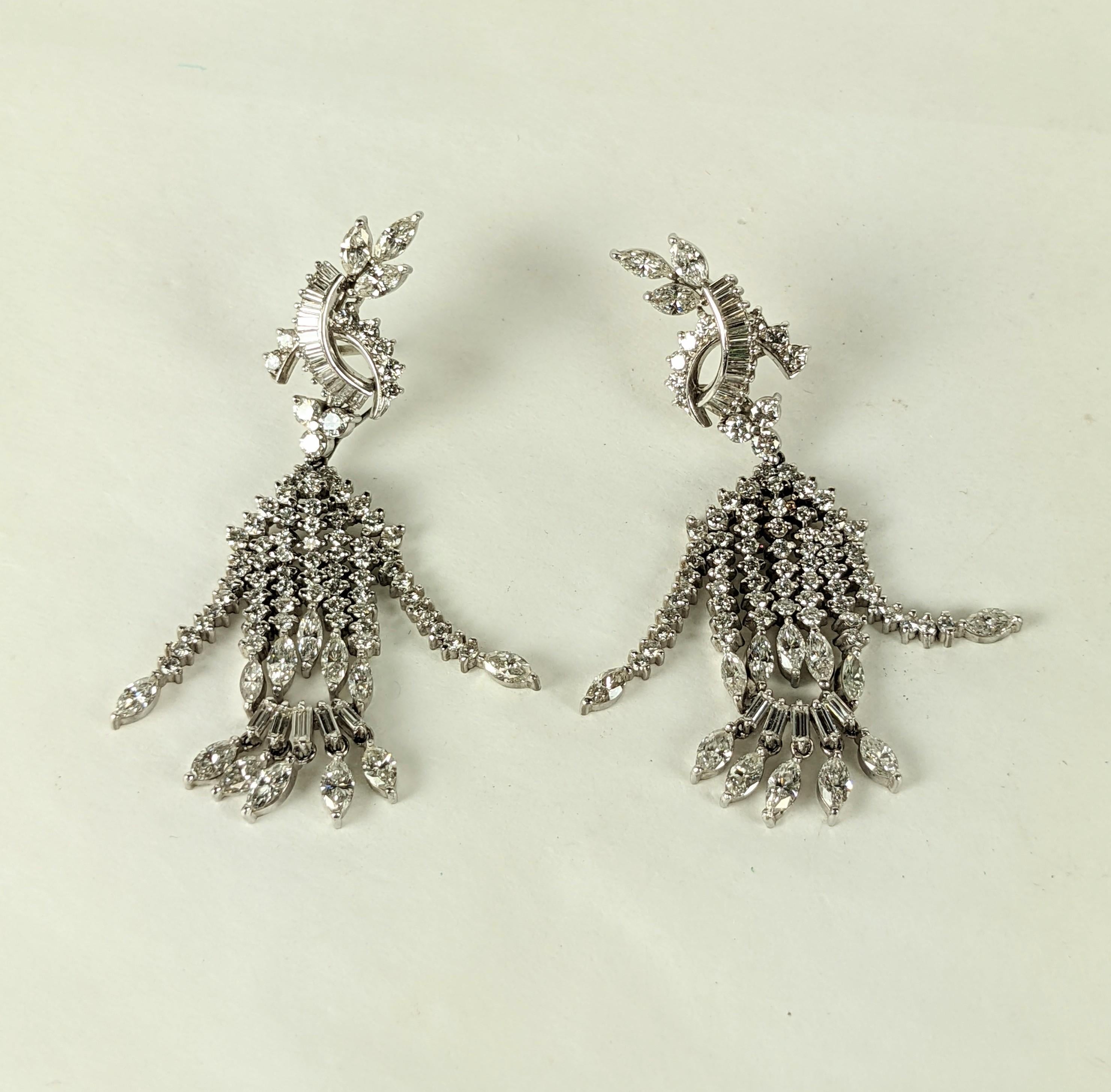 Marquise Cut Unique Surrealist Diamond Articulated Dangling Man Earrings For Sale