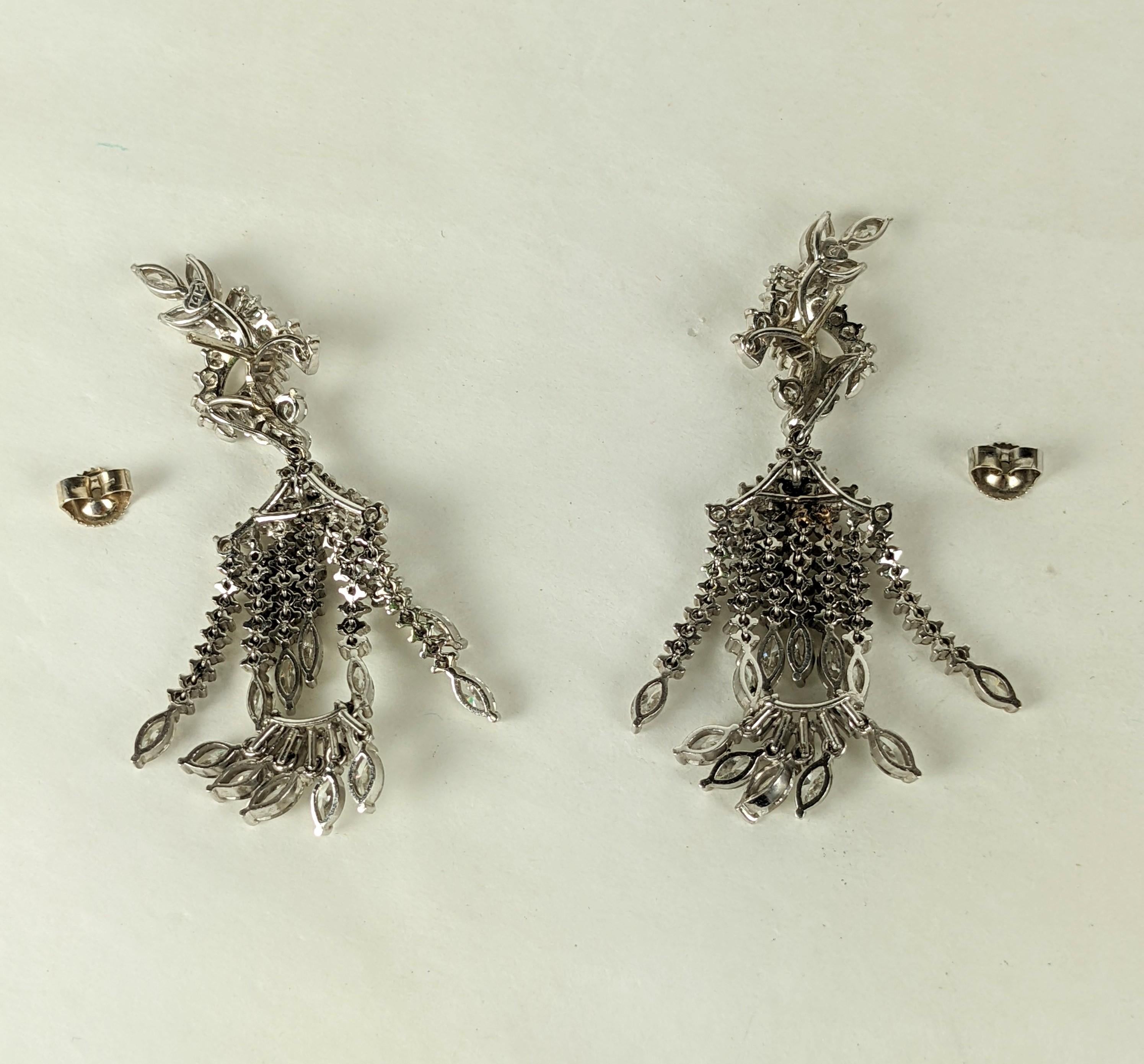 Women's or Men's Unique Surrealist Diamond Articulated Dangling Man Earrings For Sale