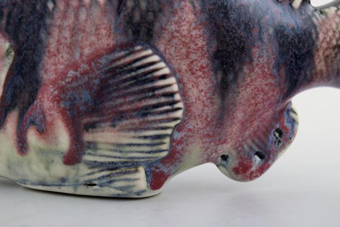 Swedish Unique Sven Wejsfelt, Fish, Stoneware, Beautiful Glaze