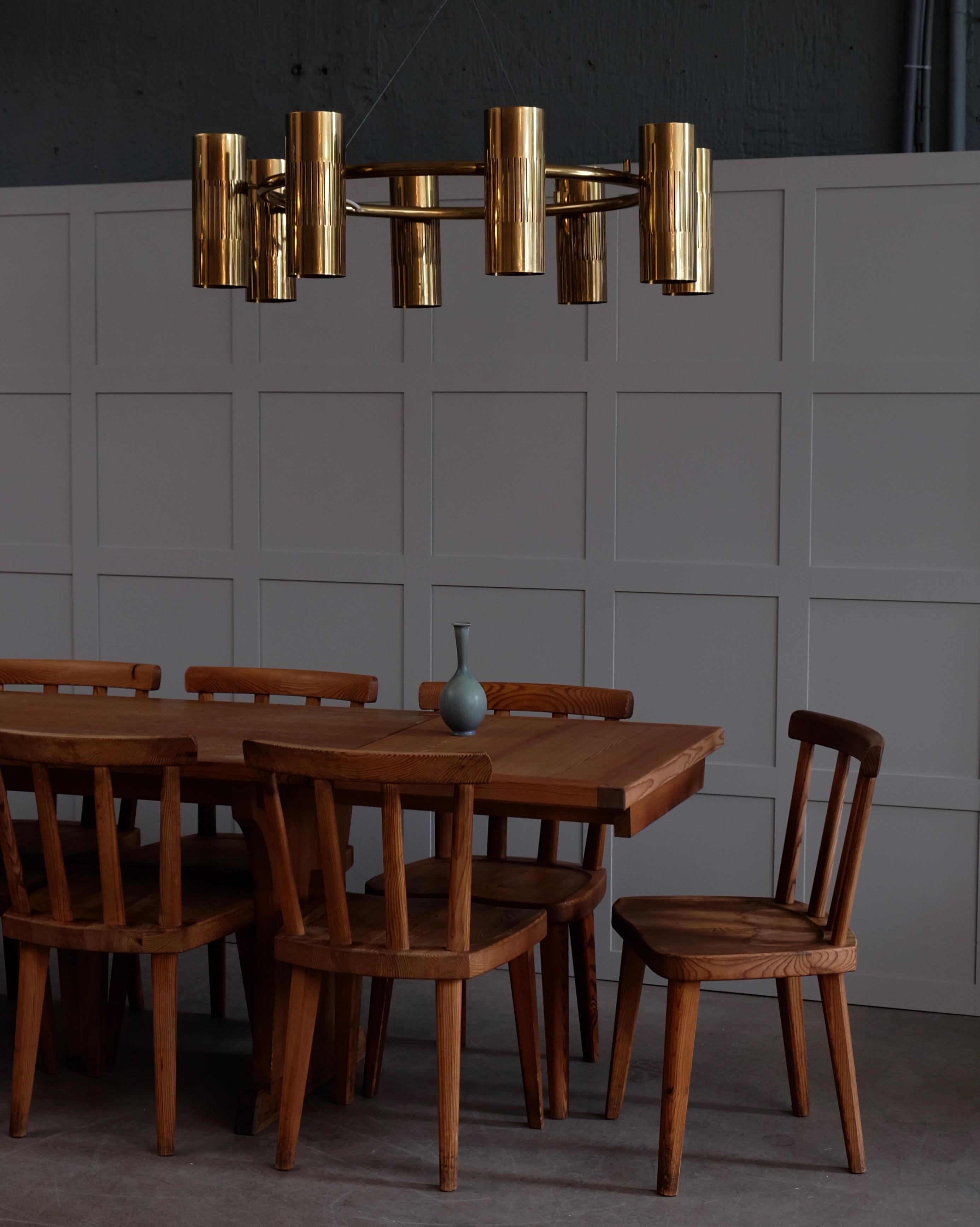 Unique Swedish Brass Chandeliers from 1959 For Sale 2