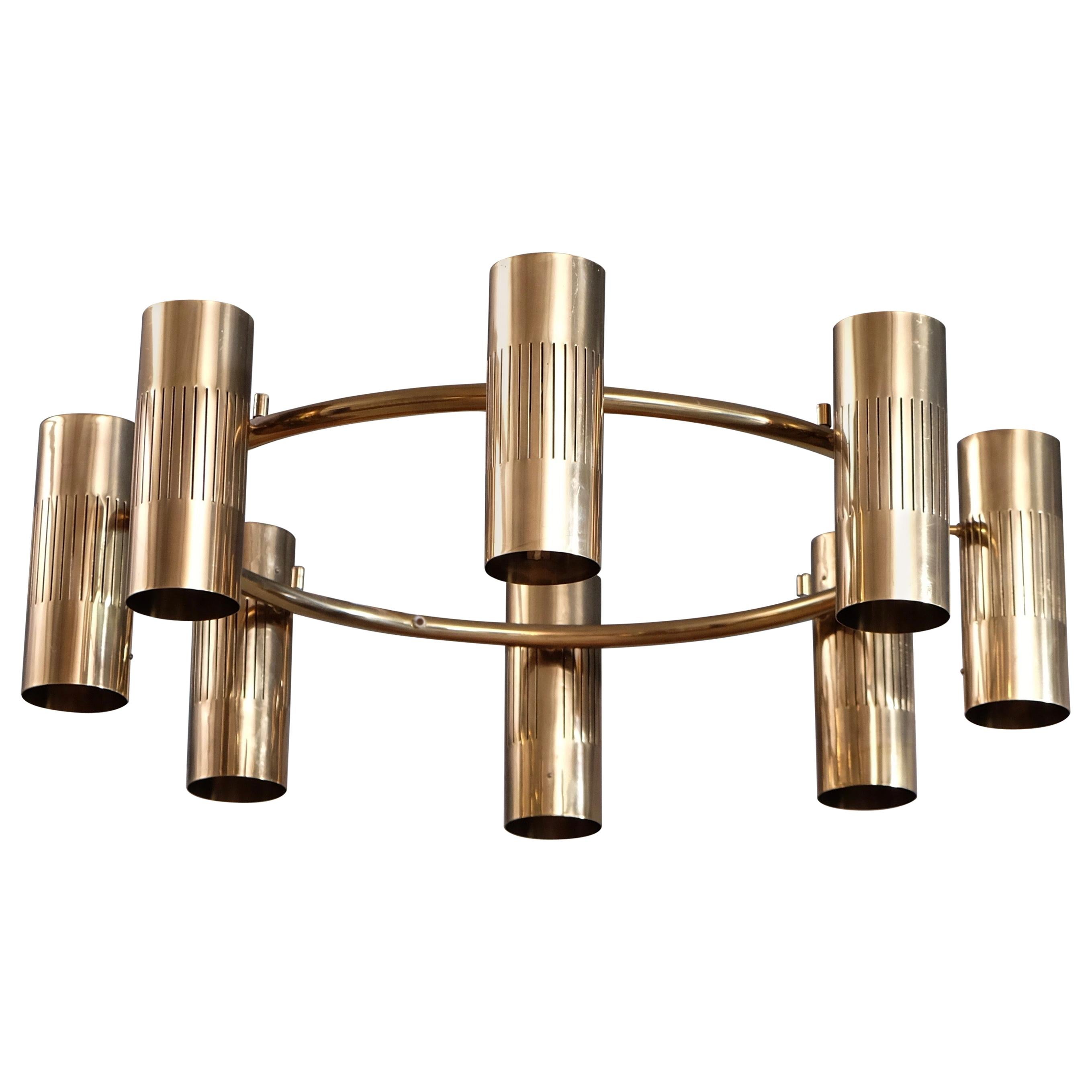 Unique Swedish Brass Chandeliers from 1959 For Sale
