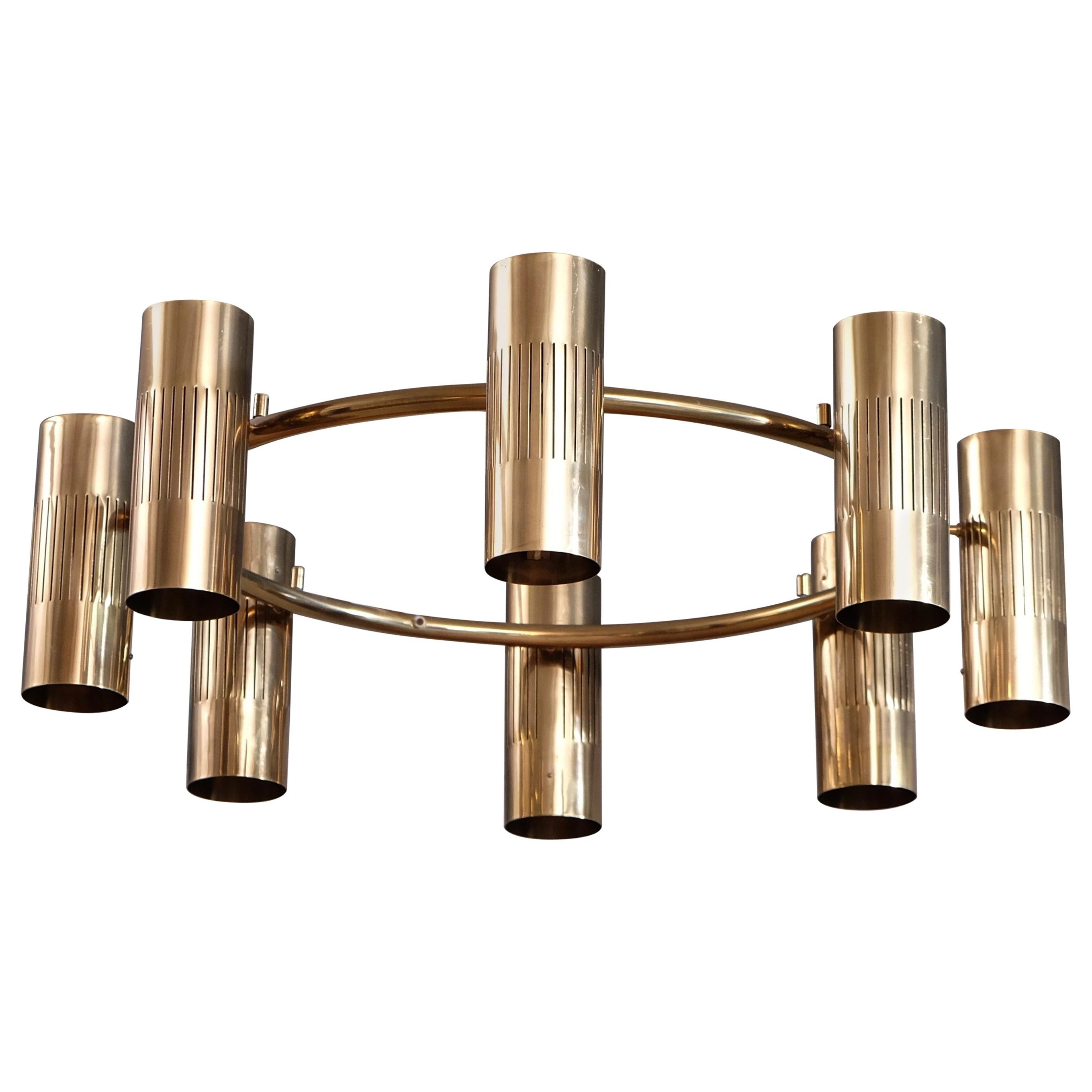Unique Swedish Brass Chandeliers from 1959 in vendita
