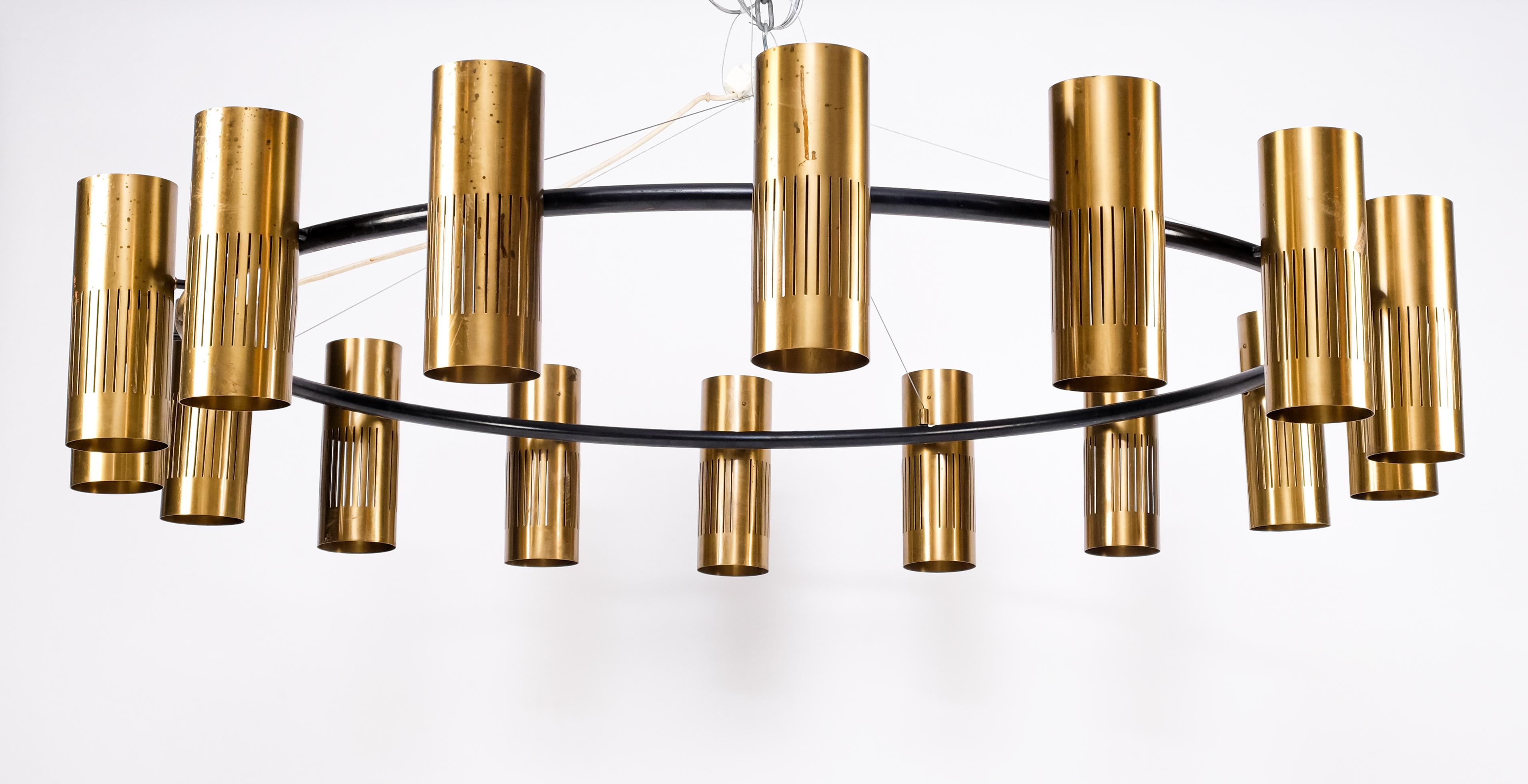 4 pieces available
Special made for a public villa in Sweden, 1959. True masterpiece, attributed to Böhlmarks.
Hanging in four thin steel wires that are adjustable according to your wishes of length.
Listed price is for one (1)