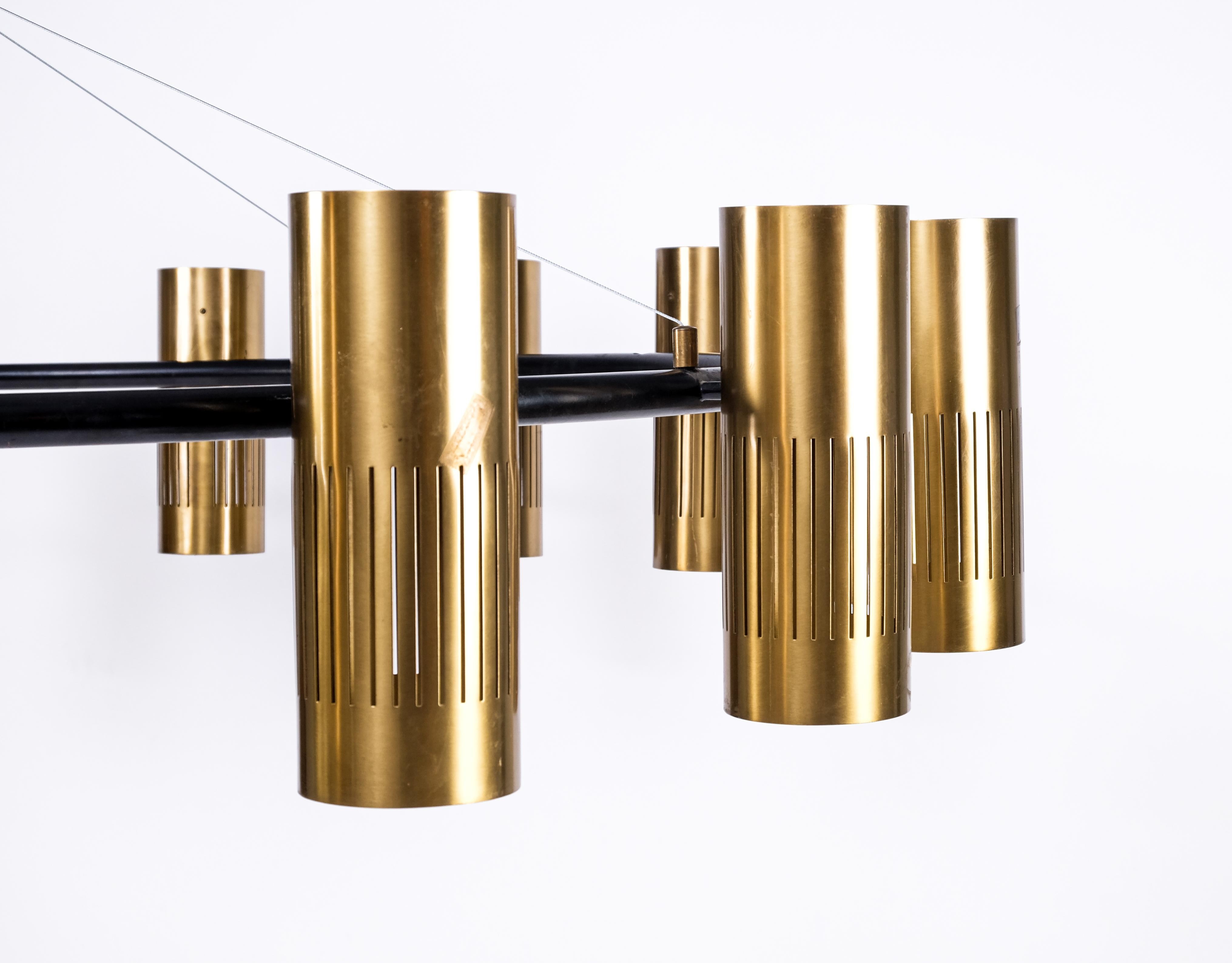 Mid-20th Century Unique Swedish Brass Chandeliers from 1959