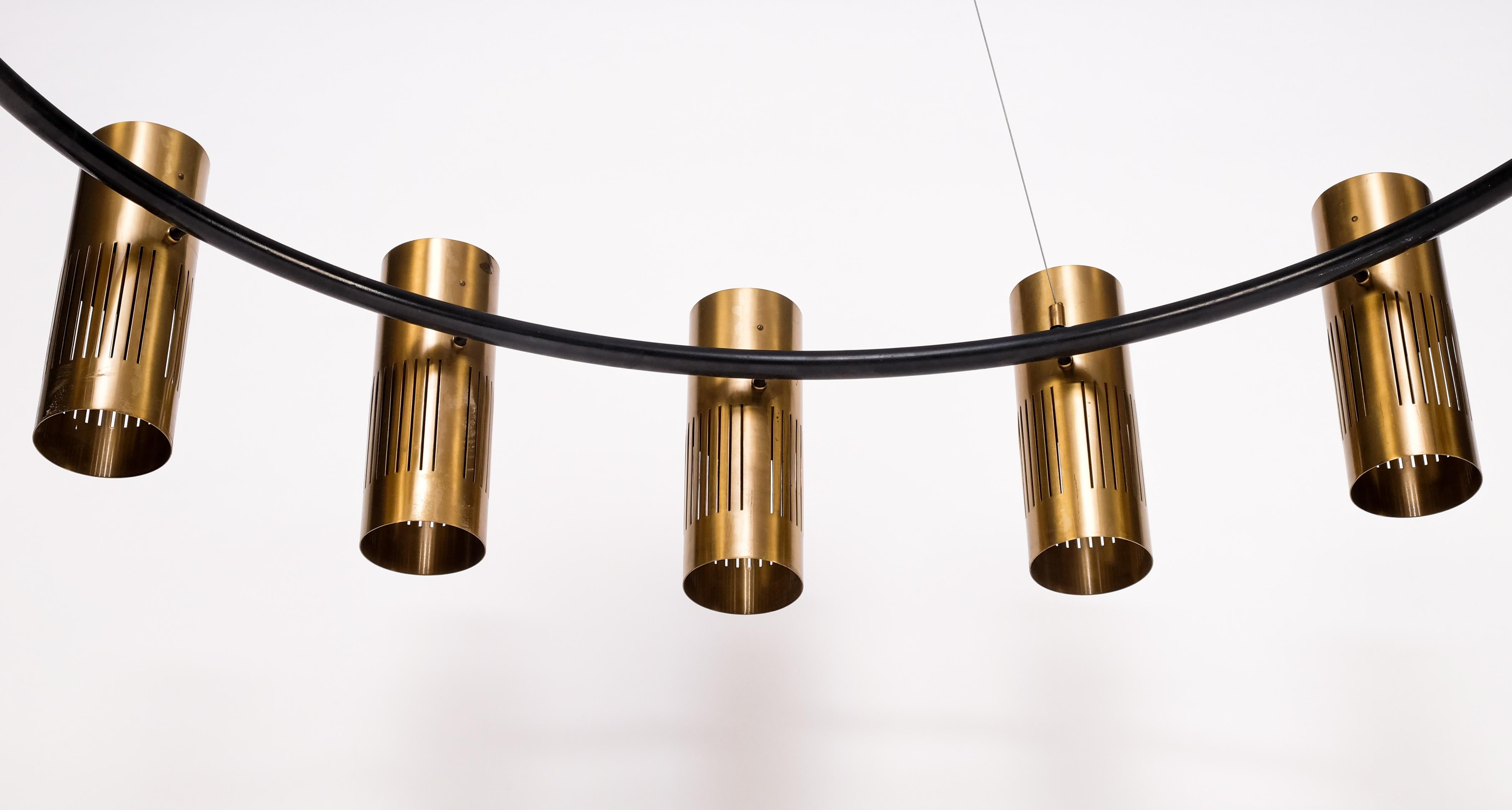 Unique Swedish Brass Chandeliers from 1959 3