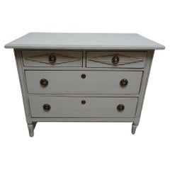Antique Unique Swedish Gustavian 3 Drawer Chest Of Drawers 