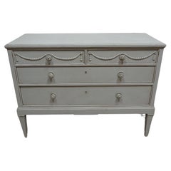 Unique Swedish Gustavian Style 3 Drawer Chest Of Drawers