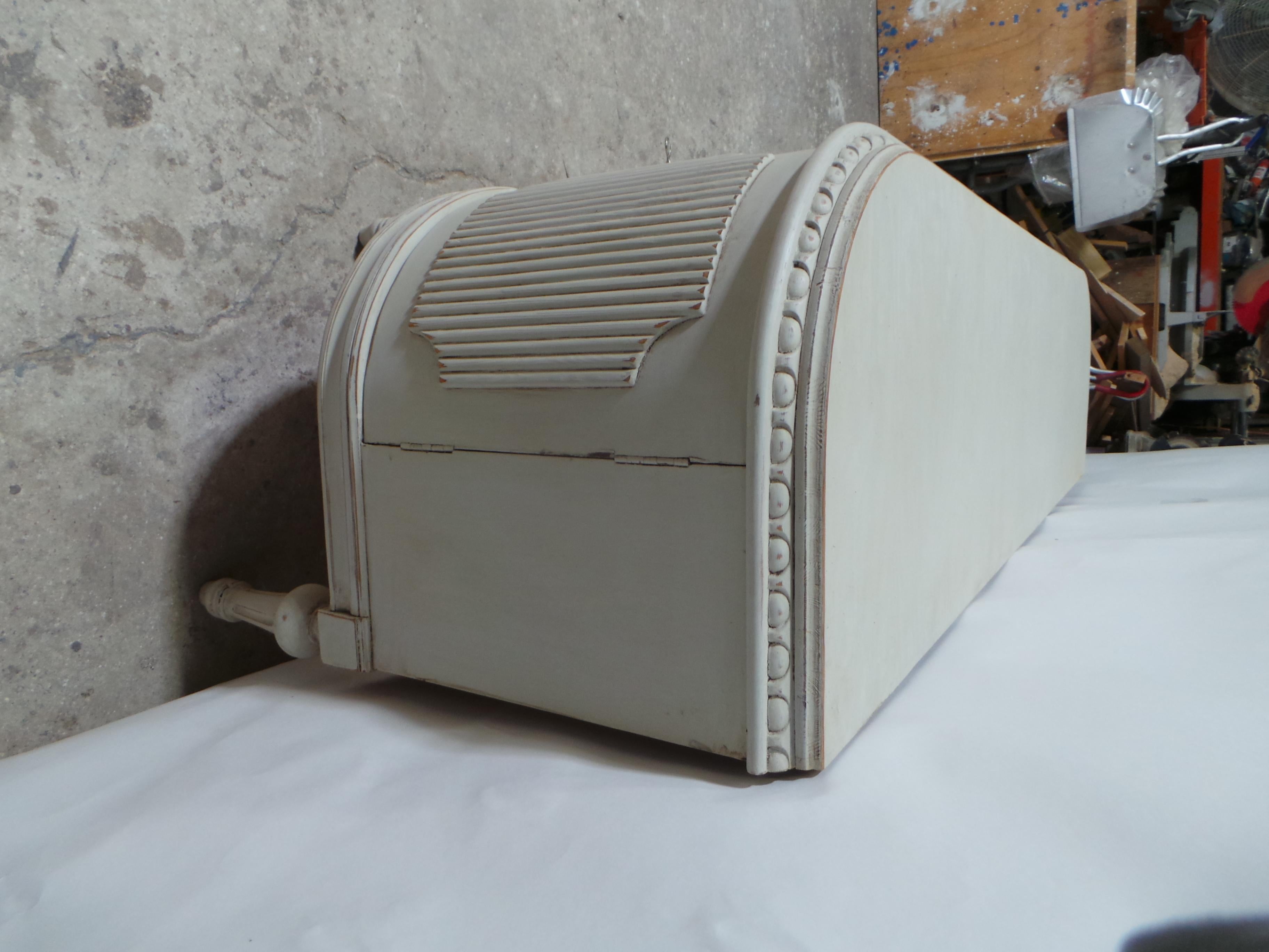 This is a very unique 4 door Swedish Gustavian Style sideboard. it was just restored and repainted with Milk Paints 