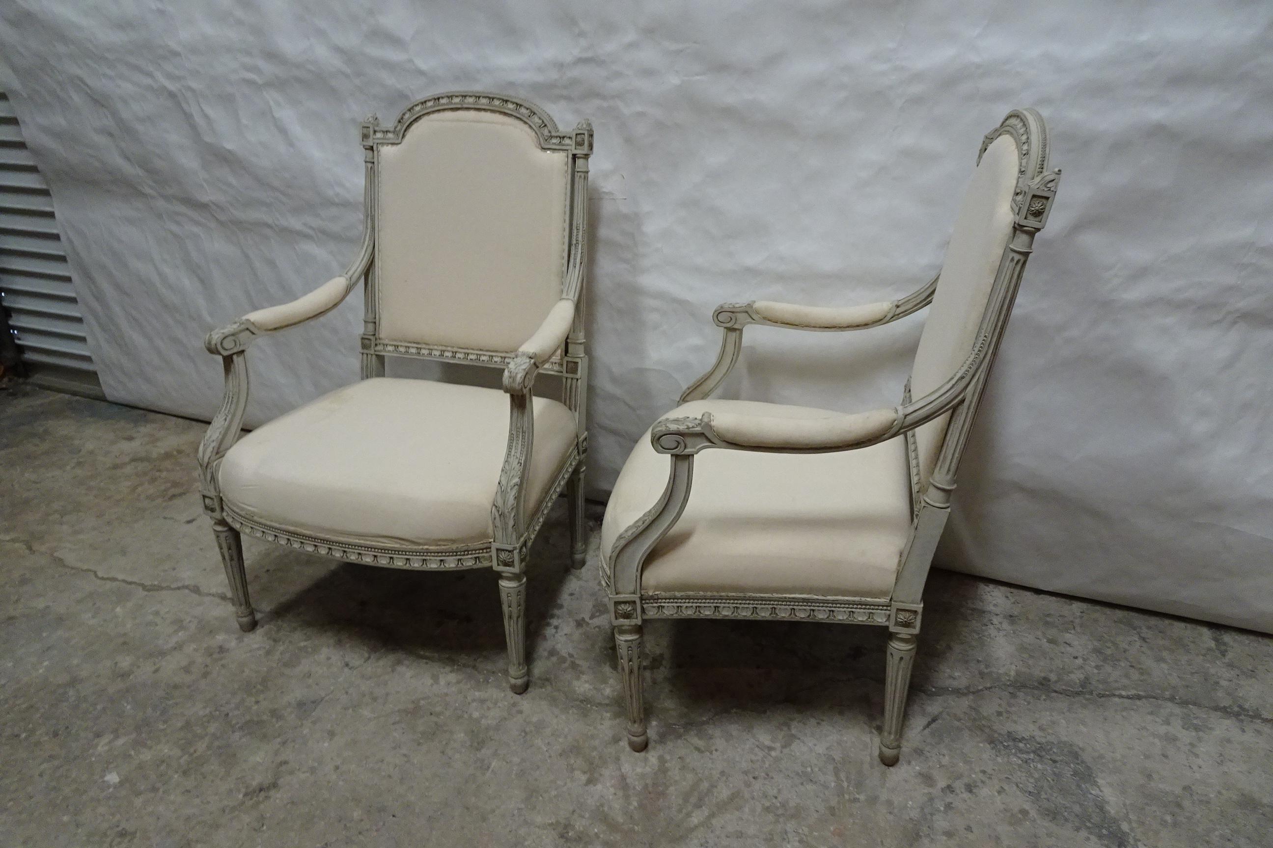 Mid-20th Century Unique Swedish Gustavian Style Armchairs For Sale