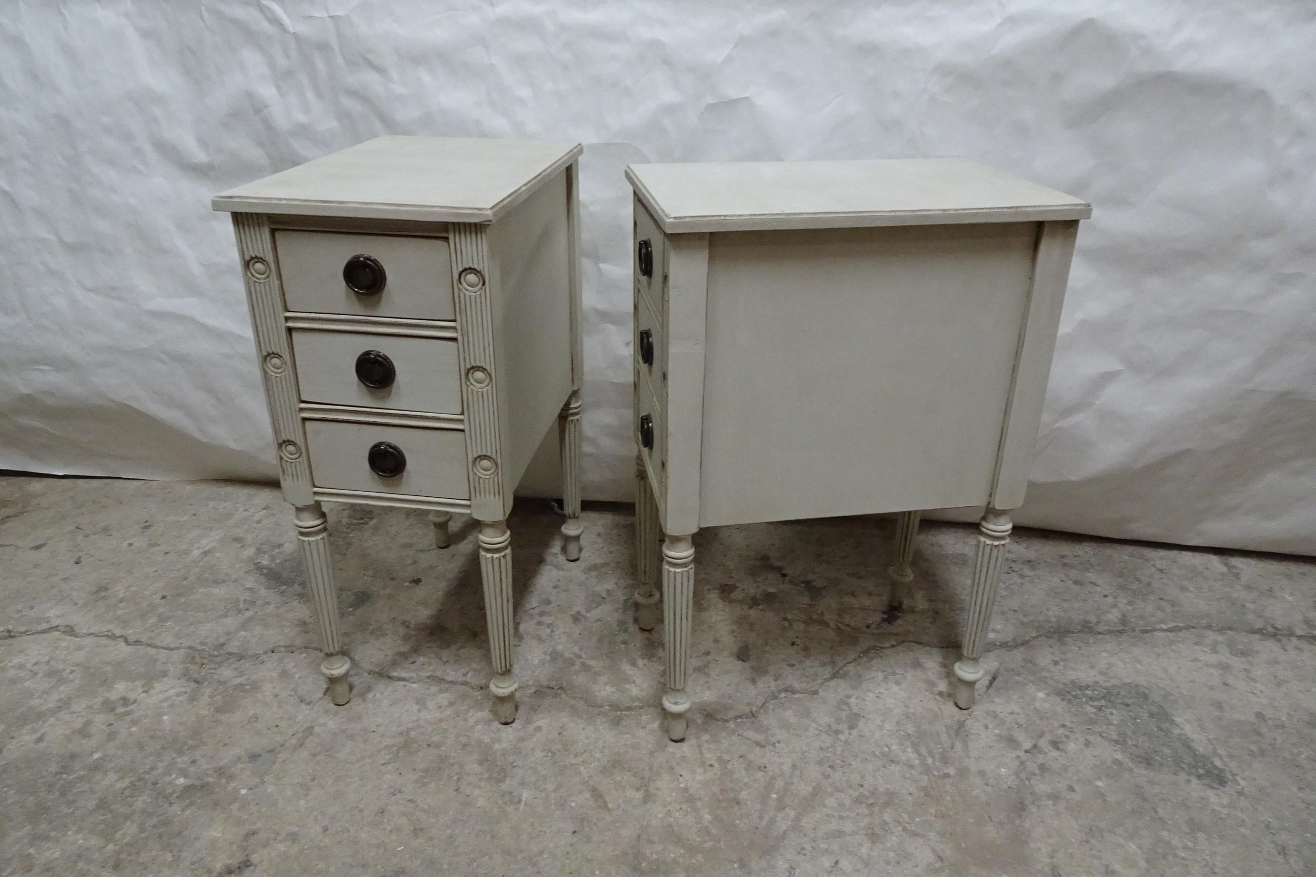 Unique Swedish Gustavian Style Long Leg Nightstands For Sale at 1stDibs