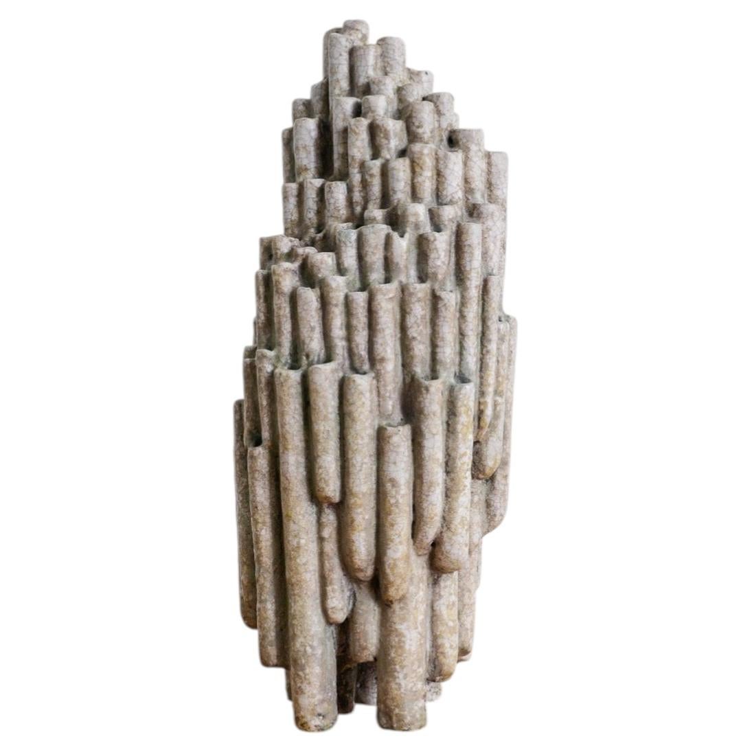 Unique Swedish Mid Century Decorative Stoneware Sculpture by Hans Hedberg, 1950s For Sale