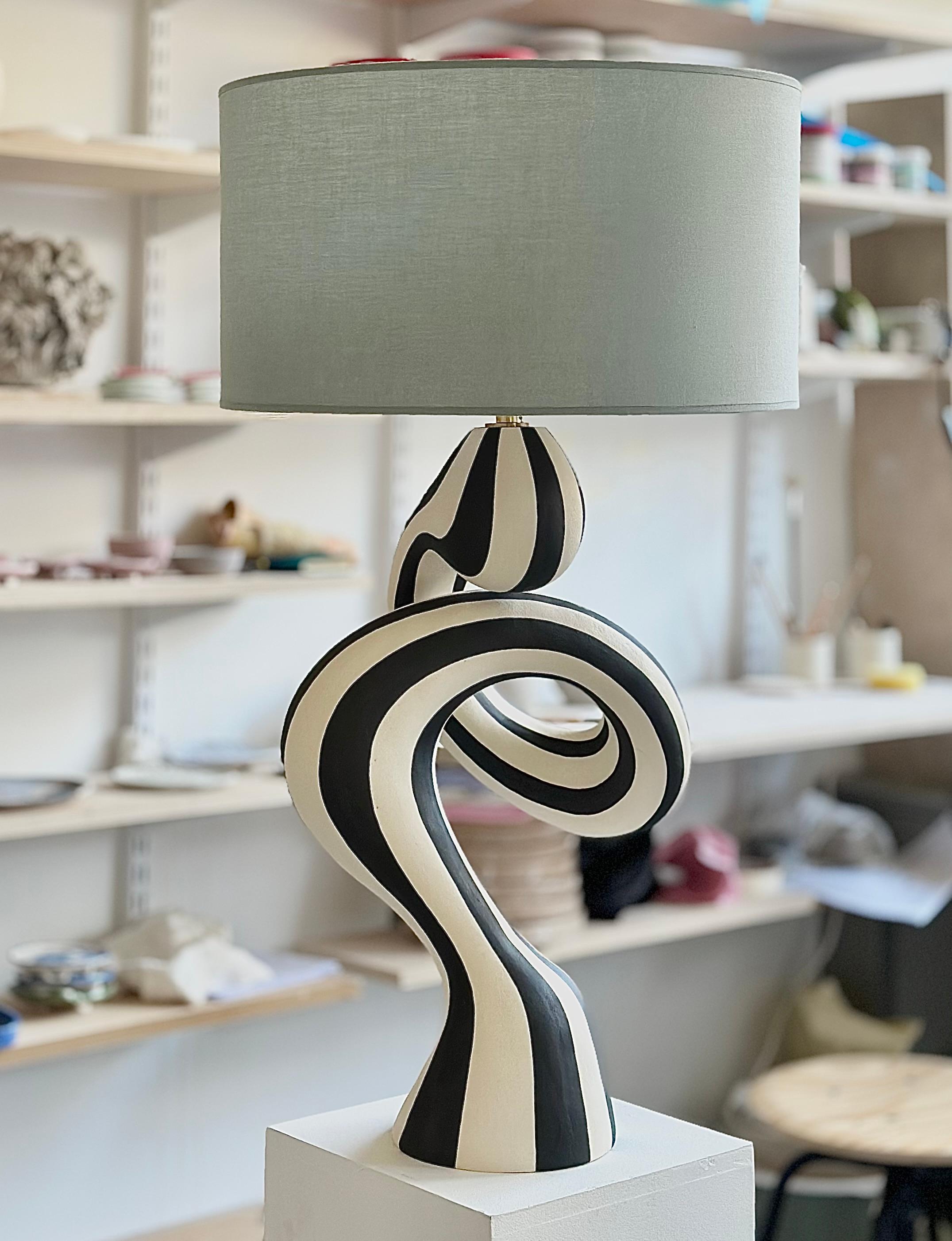 Hand-Crafted Unique table lamp - handcrafted by ceramic artist Jossolini For Sale