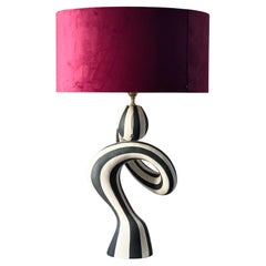 Lámpara de mesa única - hecha a mano por el artista ceramista Jossolini