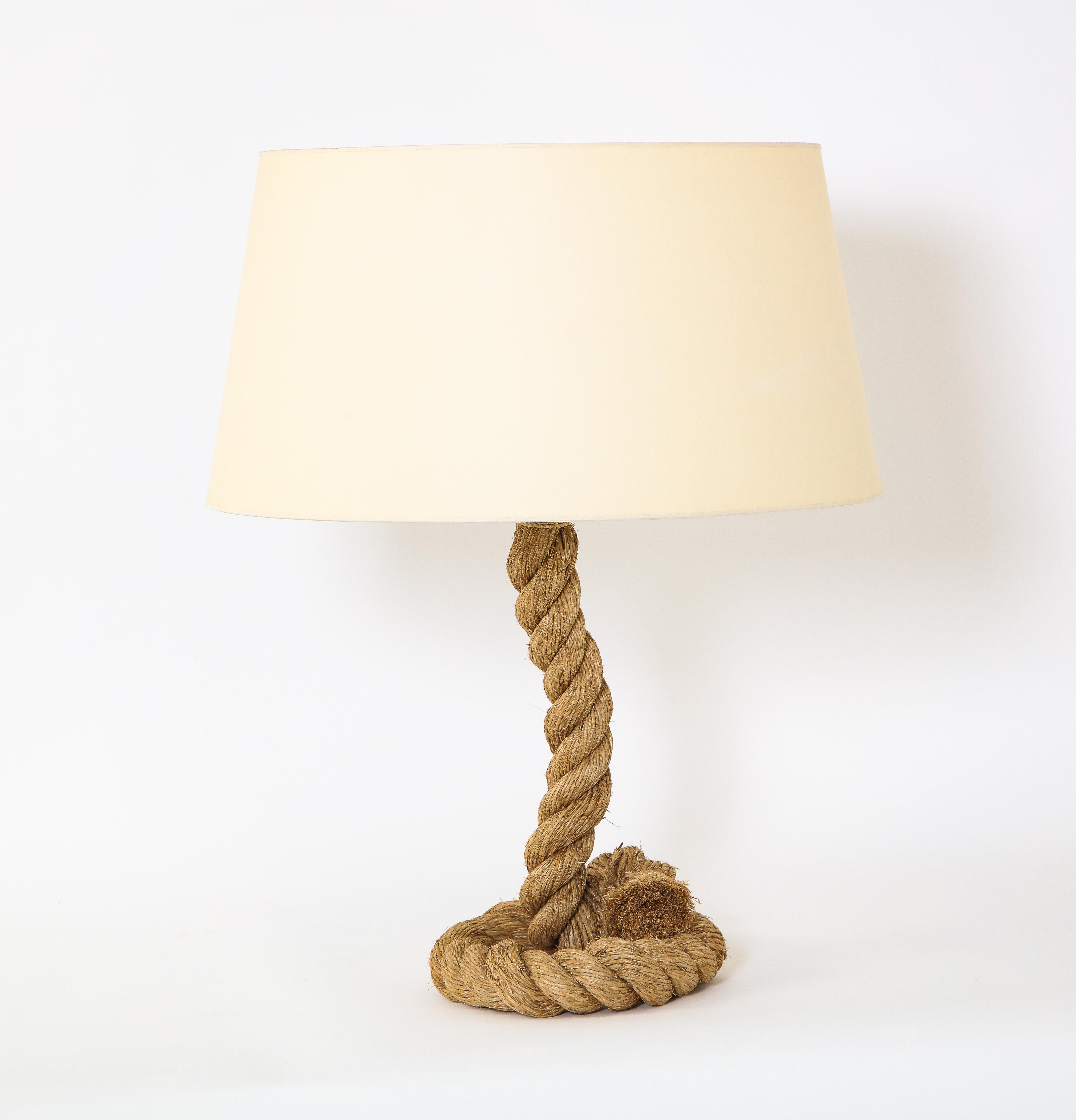 Unique Table Lamp with Rope Motif Base at 1stDibs