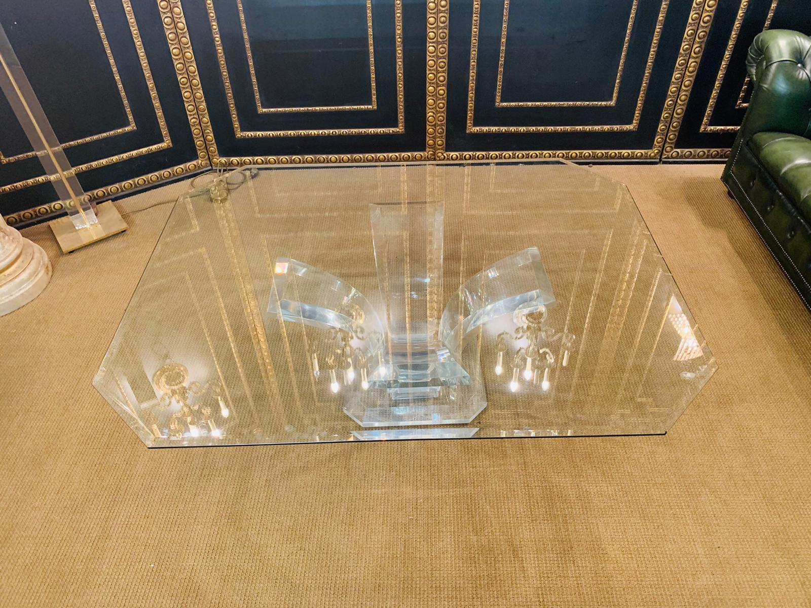 Hollywood Regency Unique Table Solid Acrylic Very High Quality