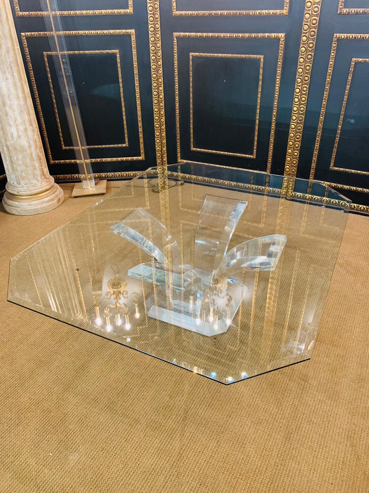 20th Century Unique Table Solid Acrylic Very High Quality