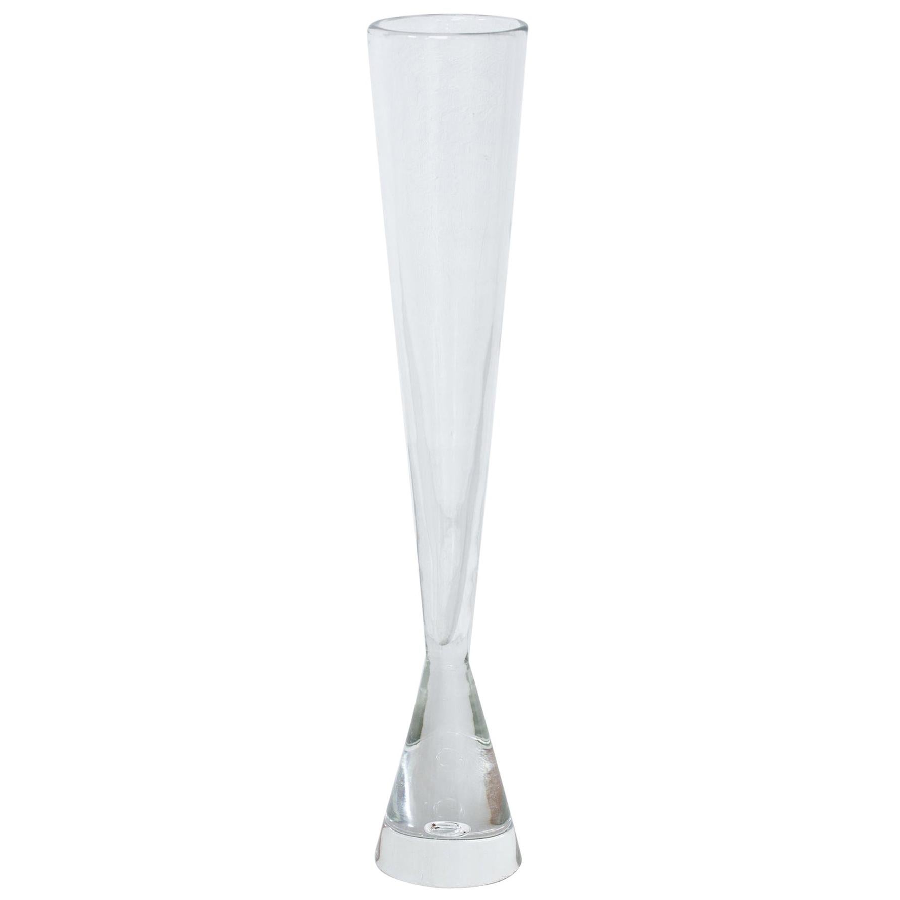 Unique Tall Glass Vase by Bengt Orup, Sweden, 1950s at 1stDibs