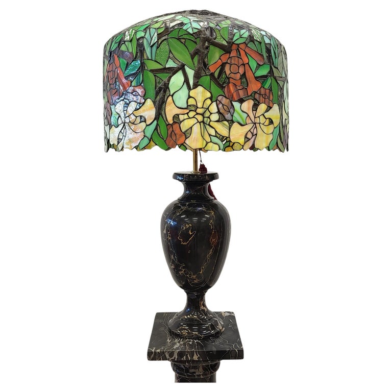 Unique Tall Tiffany Style Wisteria Lamp Black Marble For Sale at 1stDibs |  tiffany style lamps, unique black lamps, wisteria tiffany style lamp