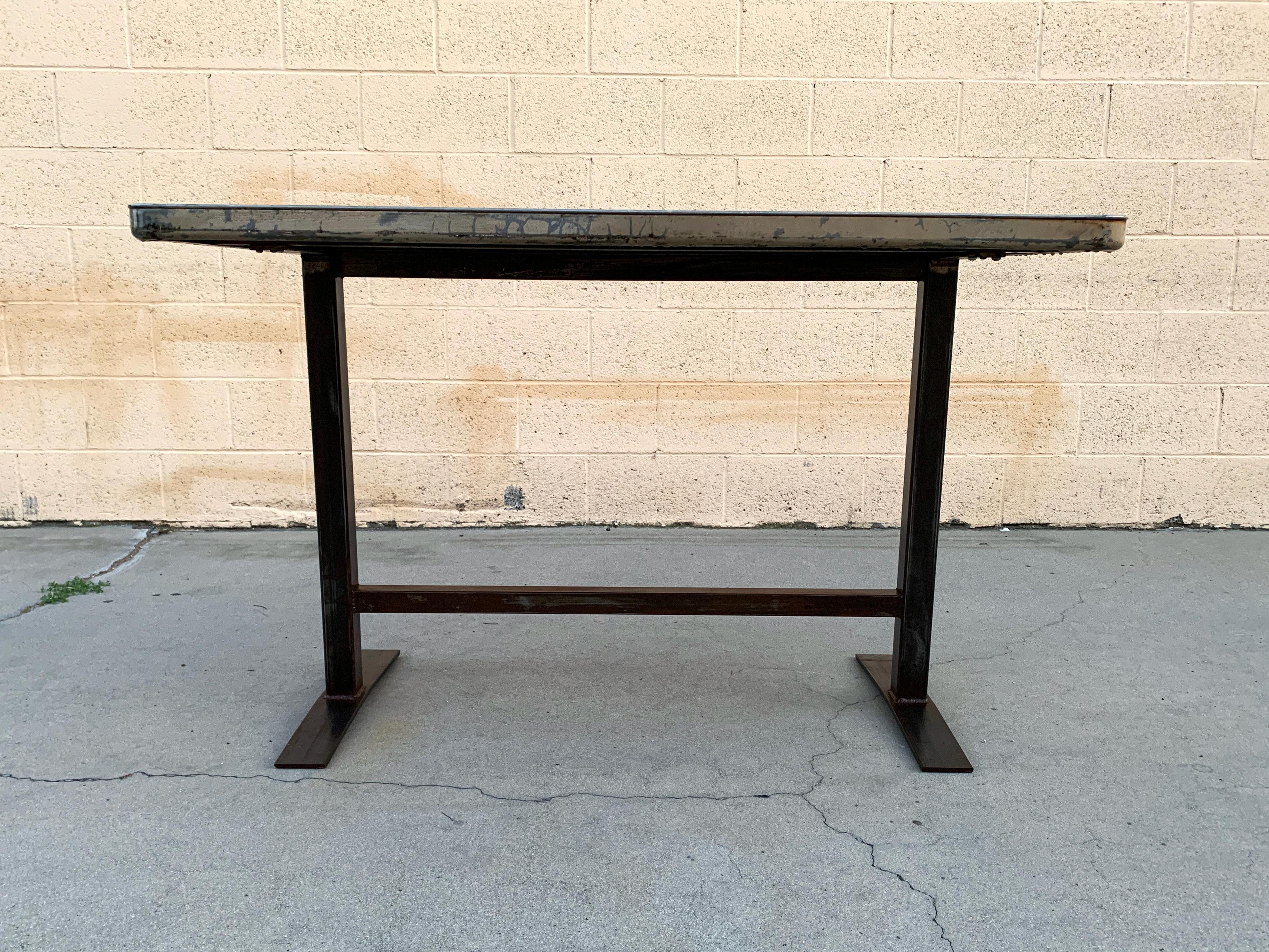 Late 20th Century Unique Tanker Table with Resin Top and Custom Base For Sale