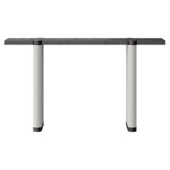 Black Oak Top Desk Console with White Finish Base by Ultramobili