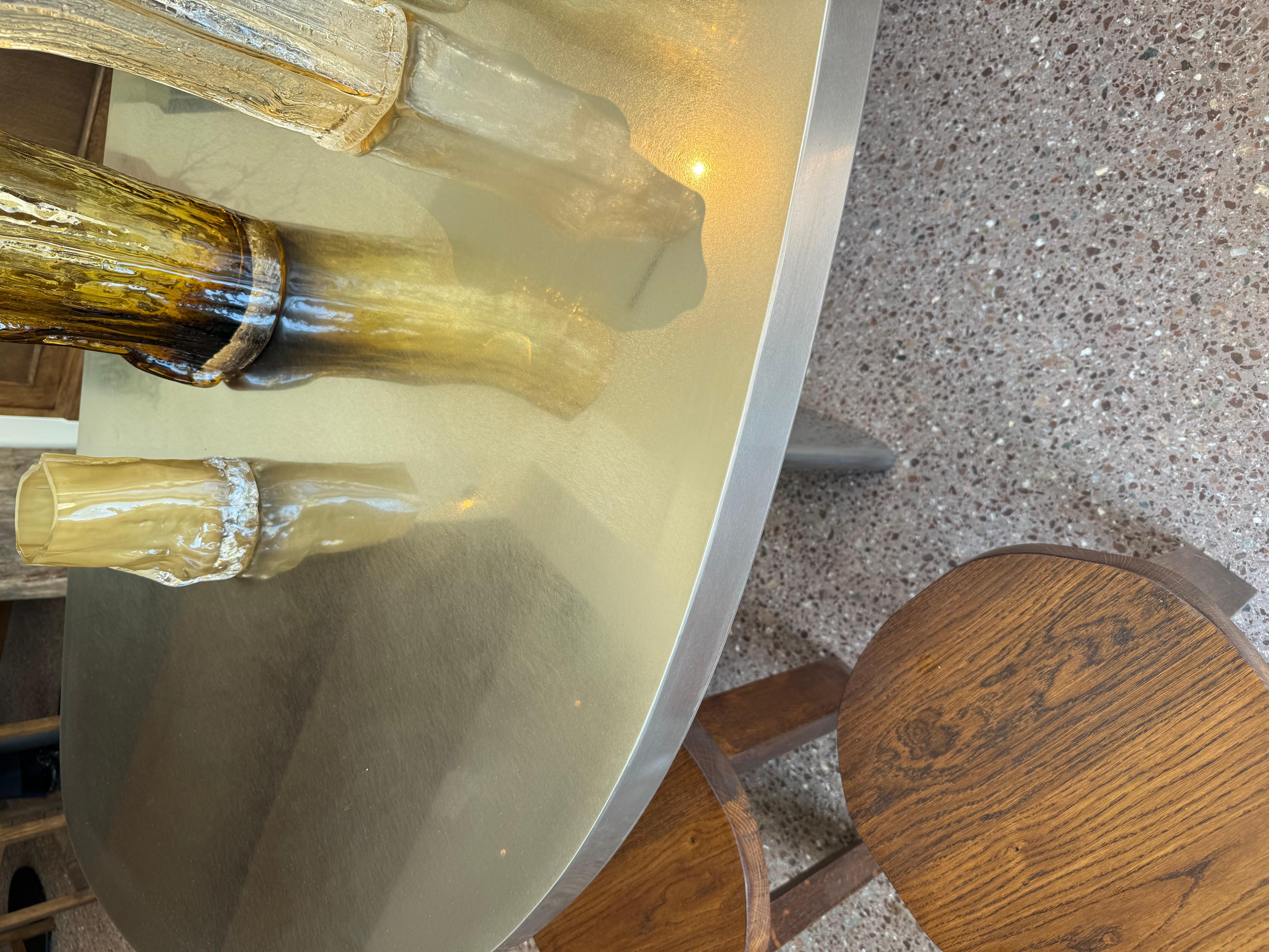 Unique Thick Stainless Steel Table Table by Kasanai For Sale 3