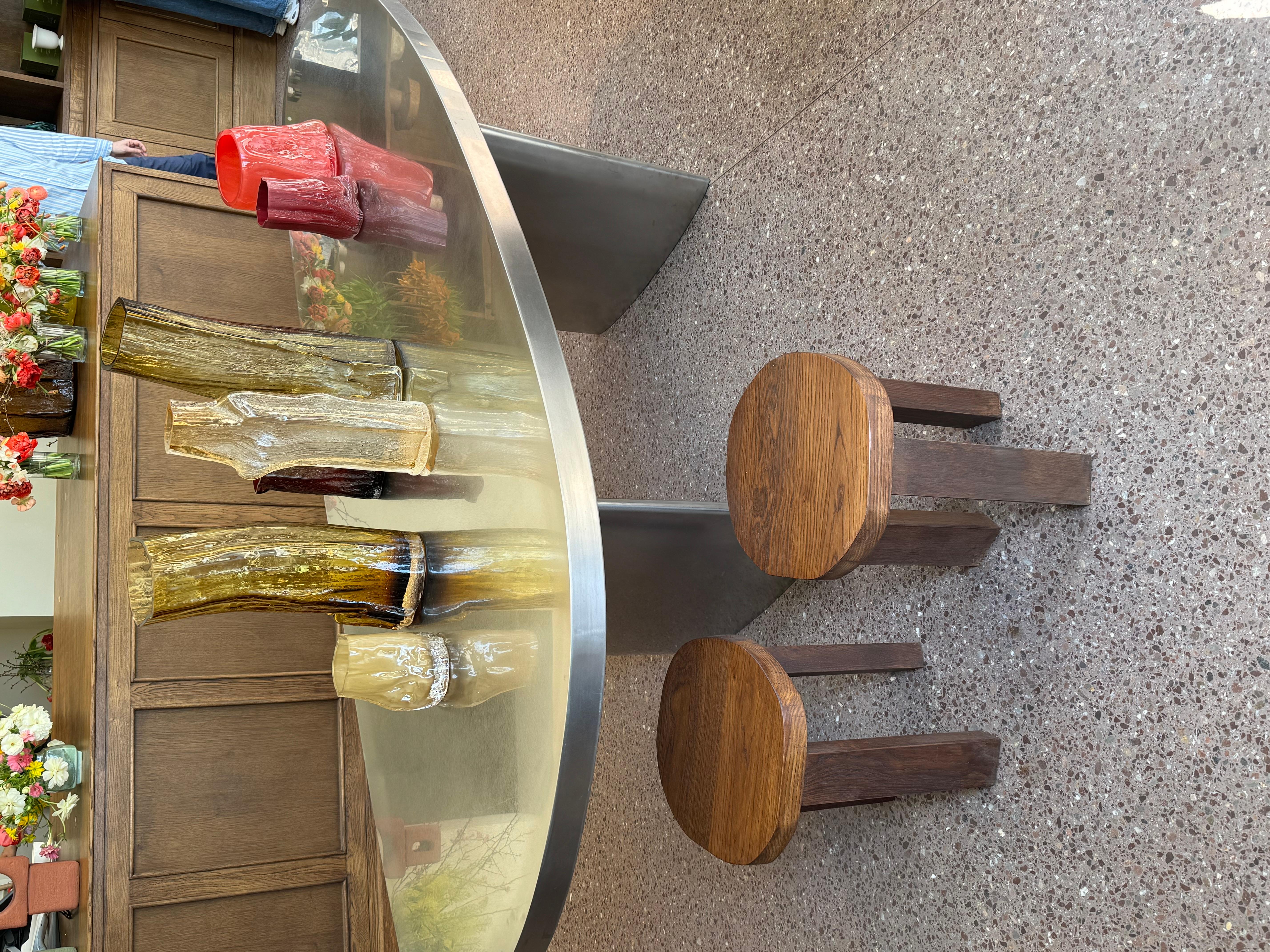 Unique Thick Stainless Steel Table Table by Kasanai For Sale 4