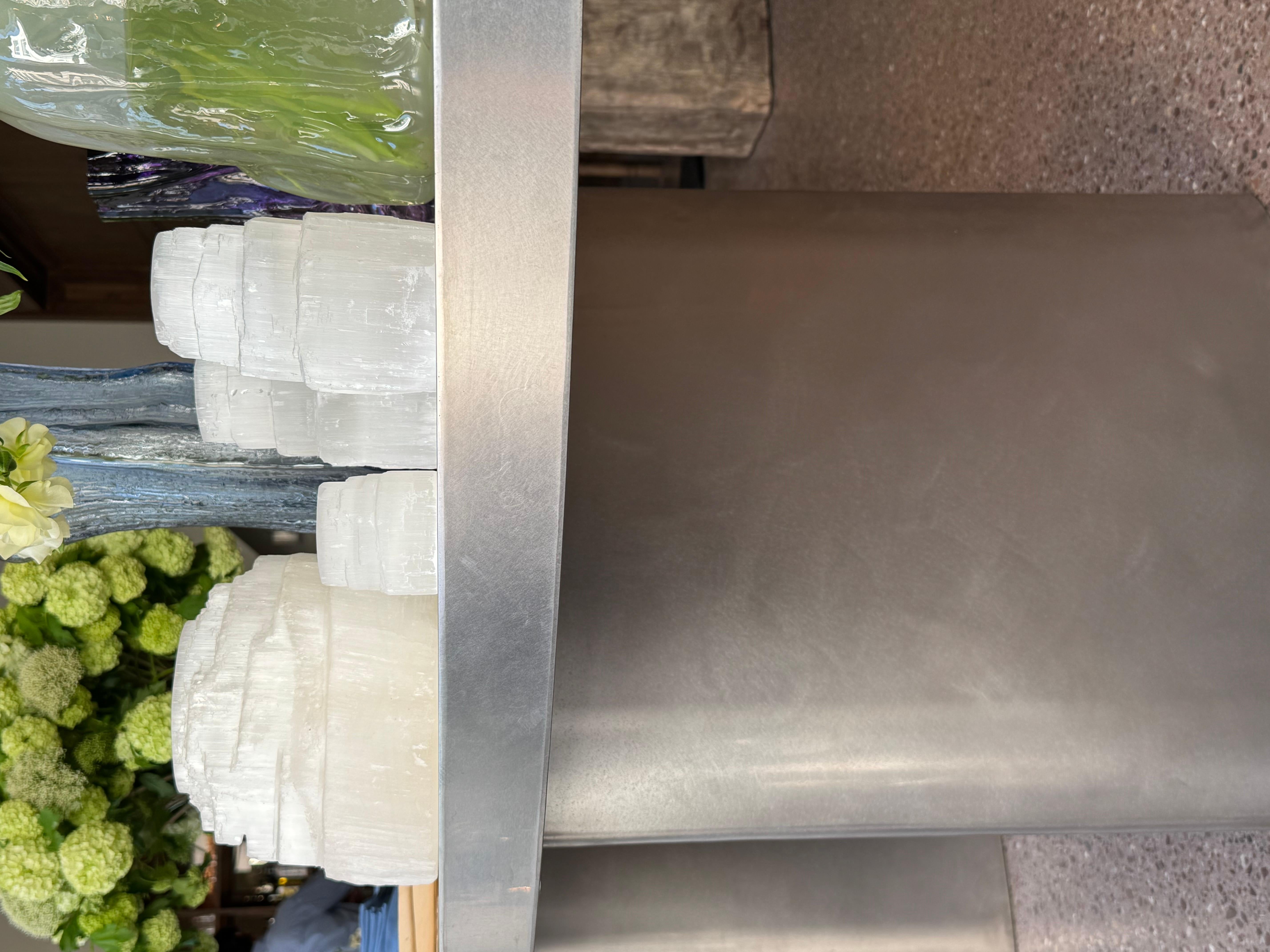Other Unique Thick Stainless Steel Table Table by Kasanai For Sale