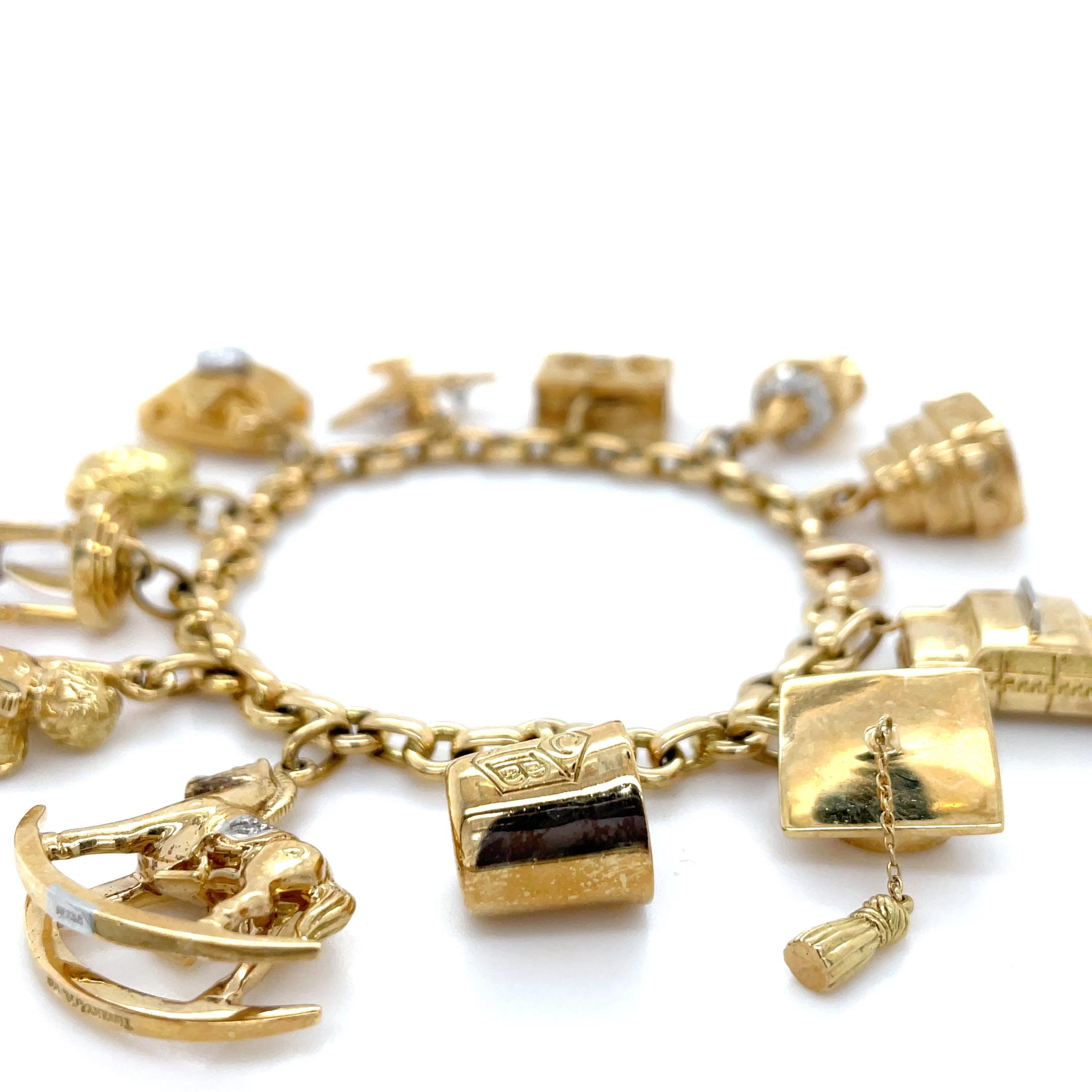 Einzigartiges Tiffany & Co. Charm-Armband aus 18 Karat Gelbgold (Moderne)