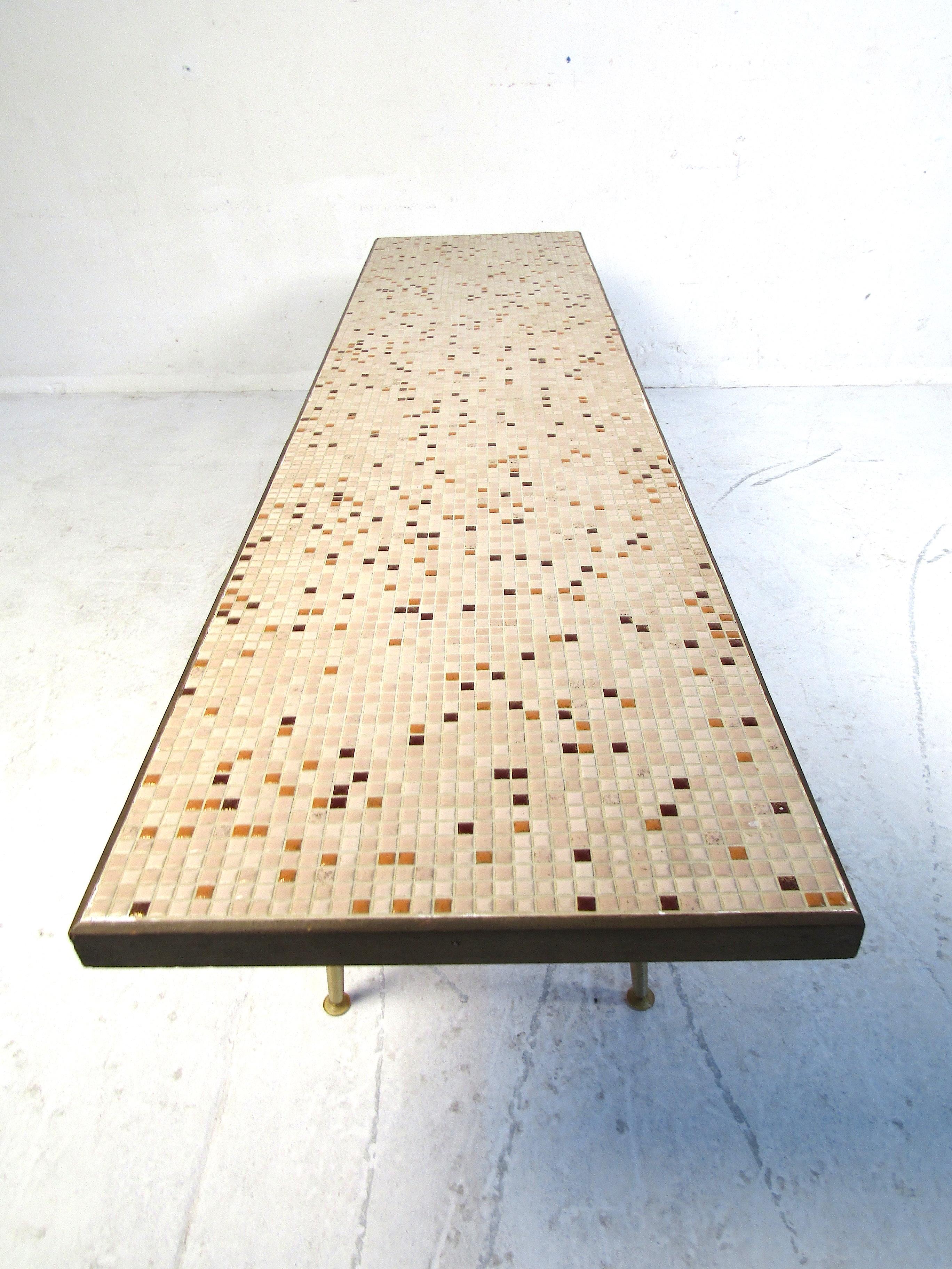 North American Unique Tile-Top Mosaic Coffee Table